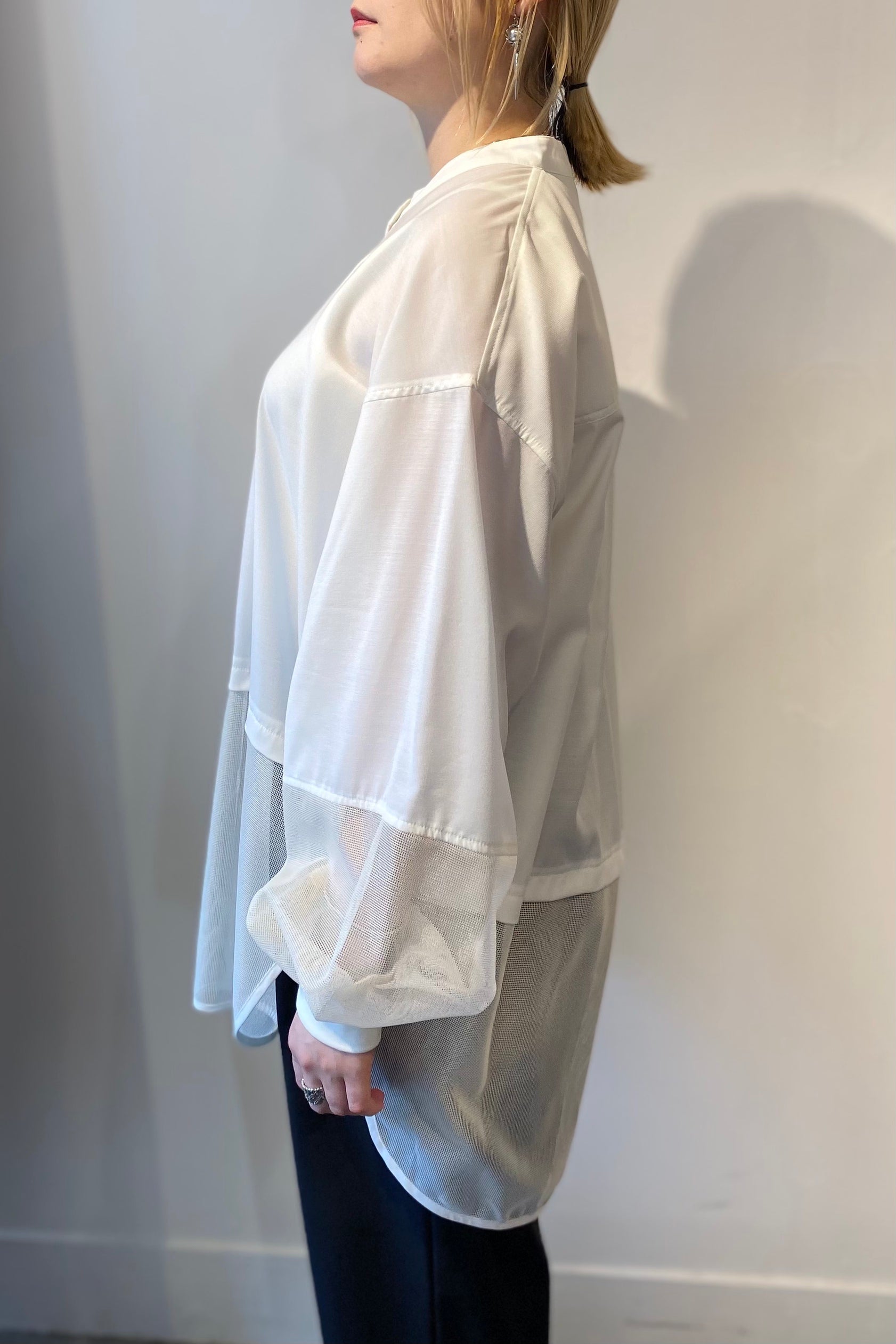 メッシュ切替シャツ