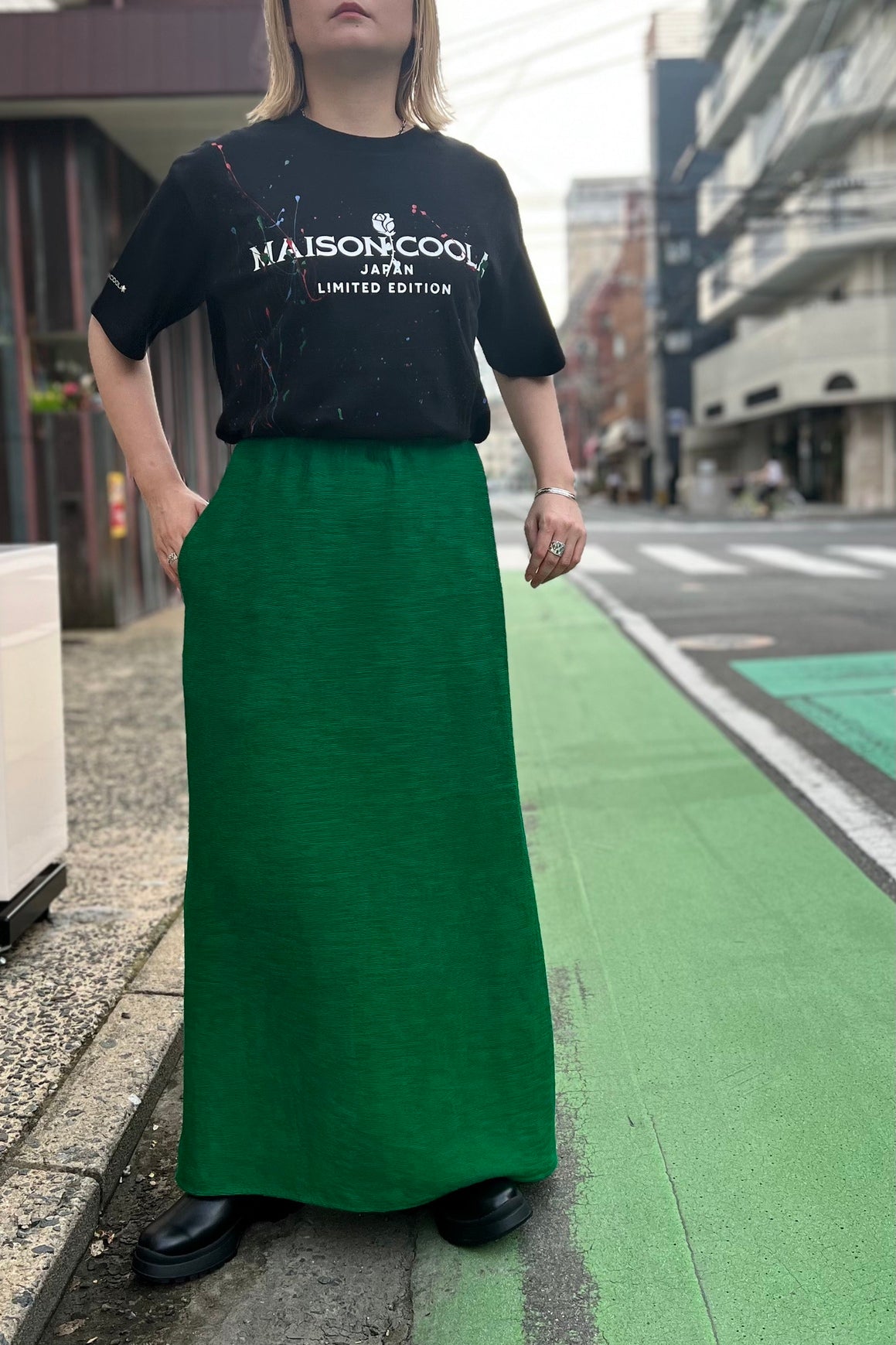 ファブリックカラーカラースカート