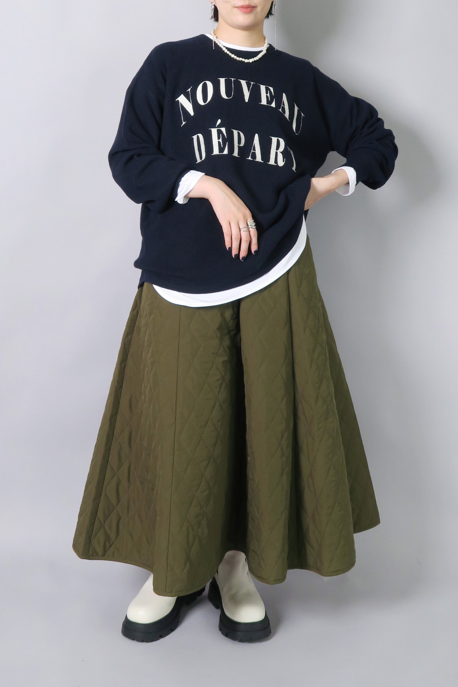 キルトロングスカート