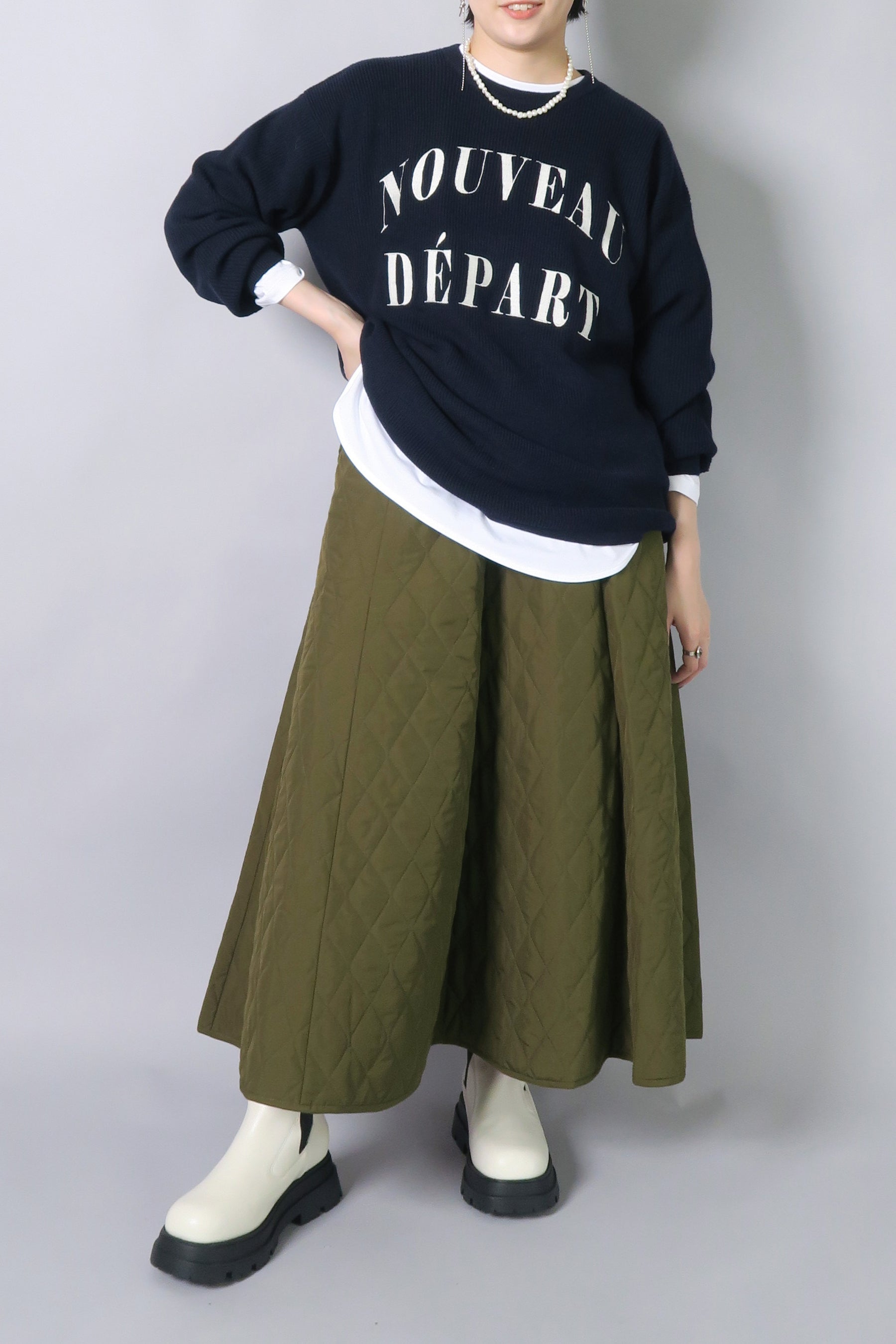 キルトロングスカート