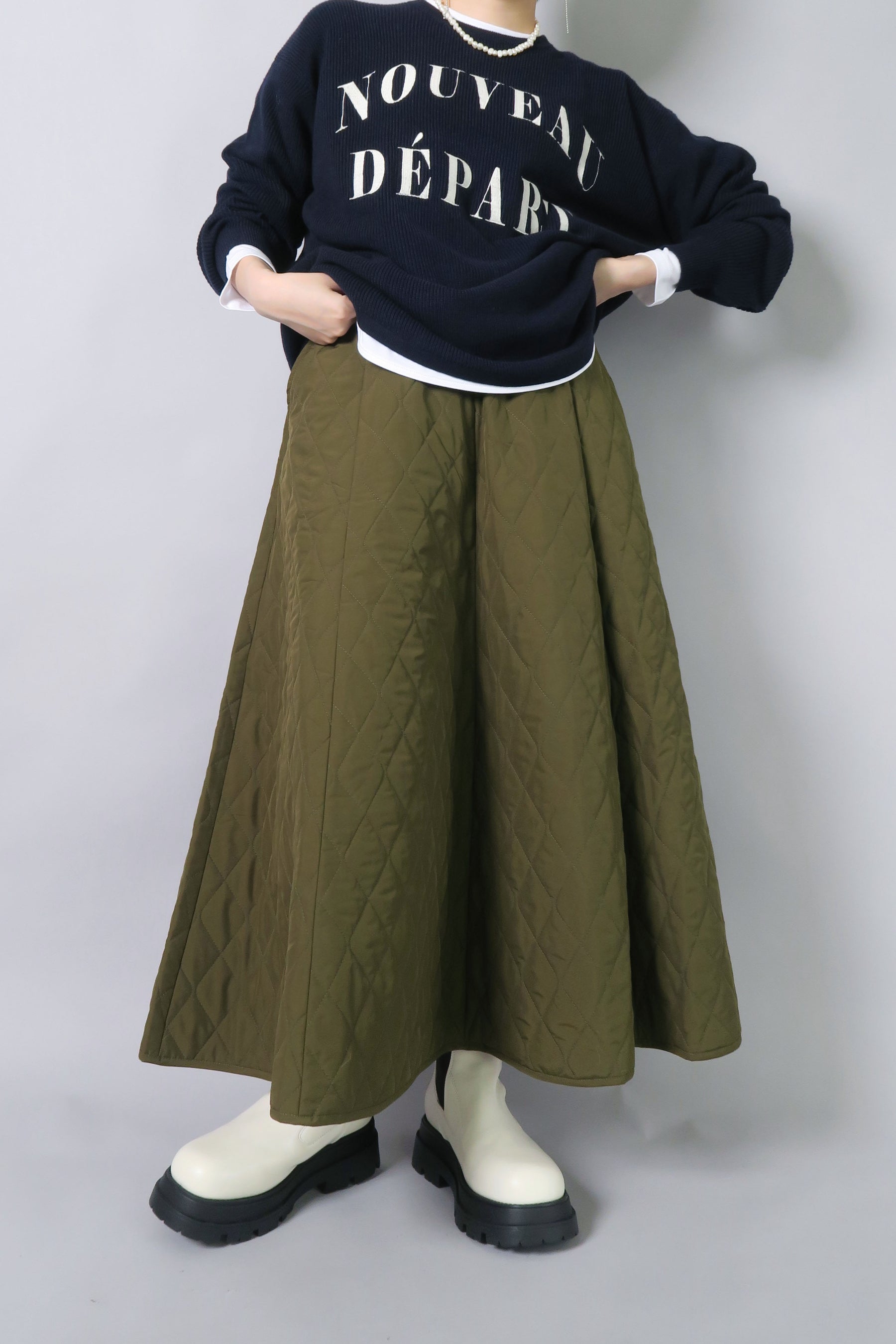 キルトロングスカート
