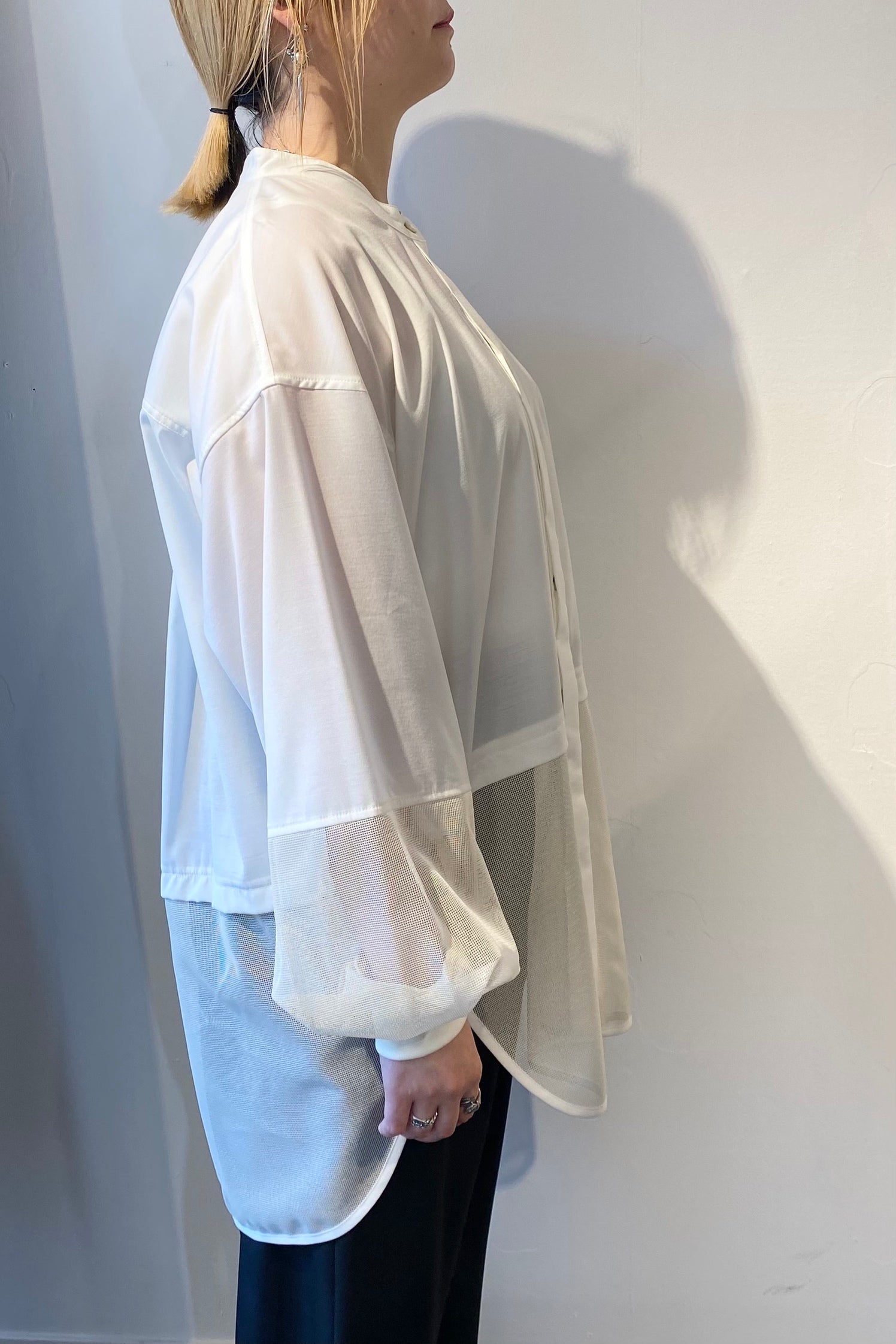 メッシュ切替シャツ