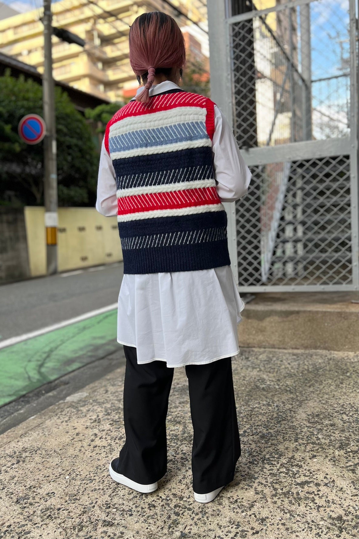 マルチボーダーニットベスト