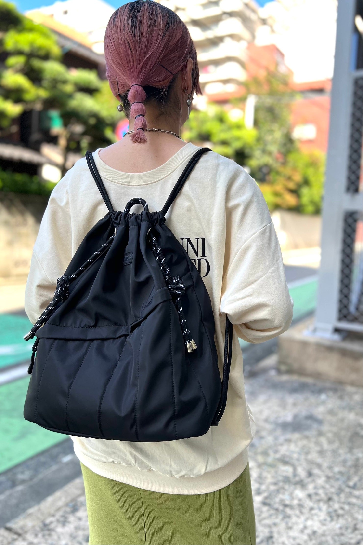 +81BRANCA×OUTDOOR PRODUCTS ステッチデザインナップサック