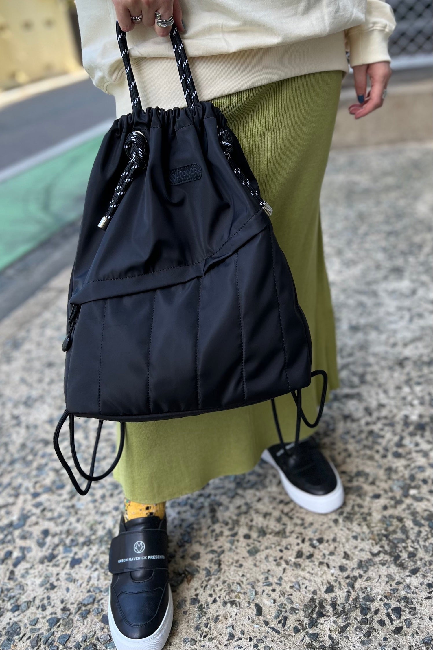 +81BRANCA×OUTDOOR PRODUCTS ステッチデザインナップサック