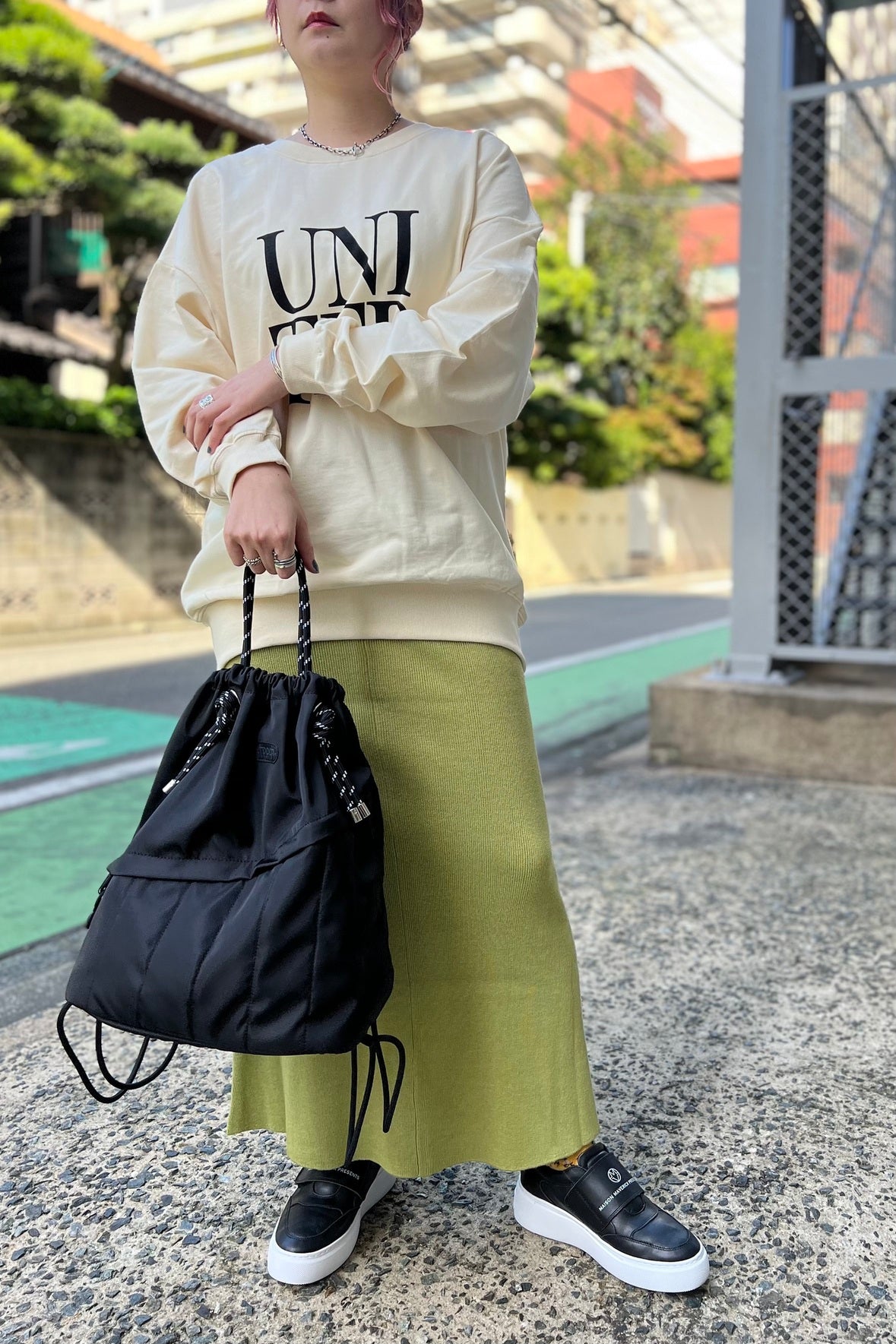 +81BRANCA×OUTDOOR PRODUCTS ステッチデザインナップサック