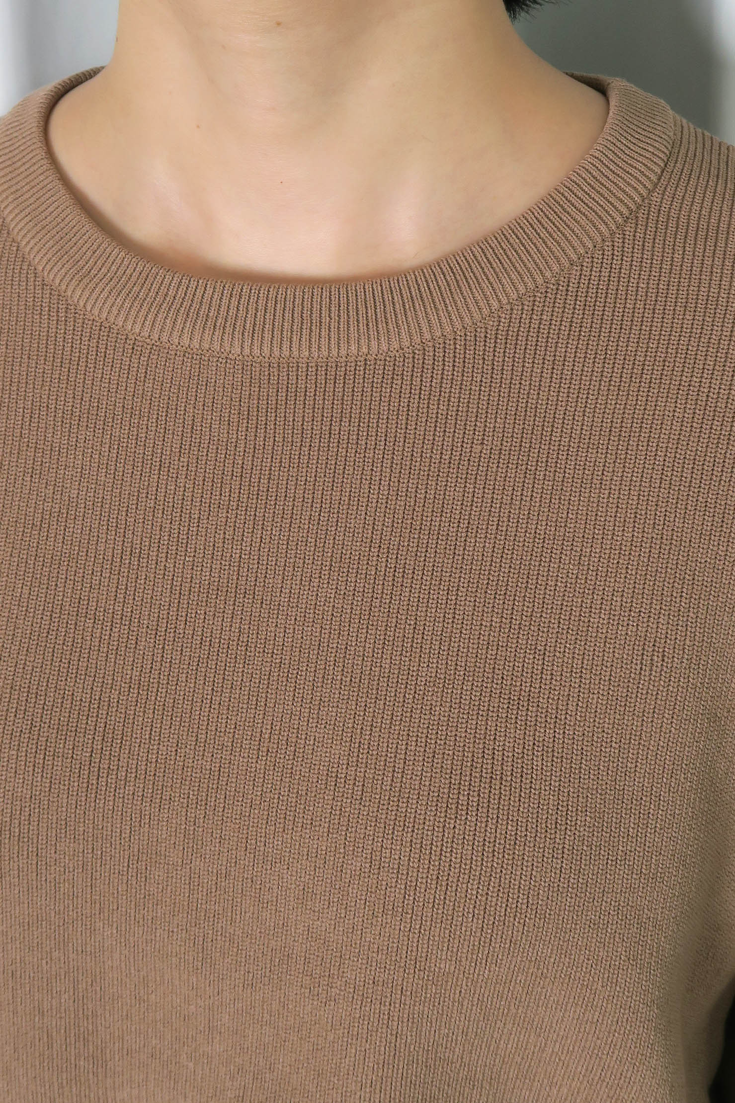 裾チュールドッキングニット
