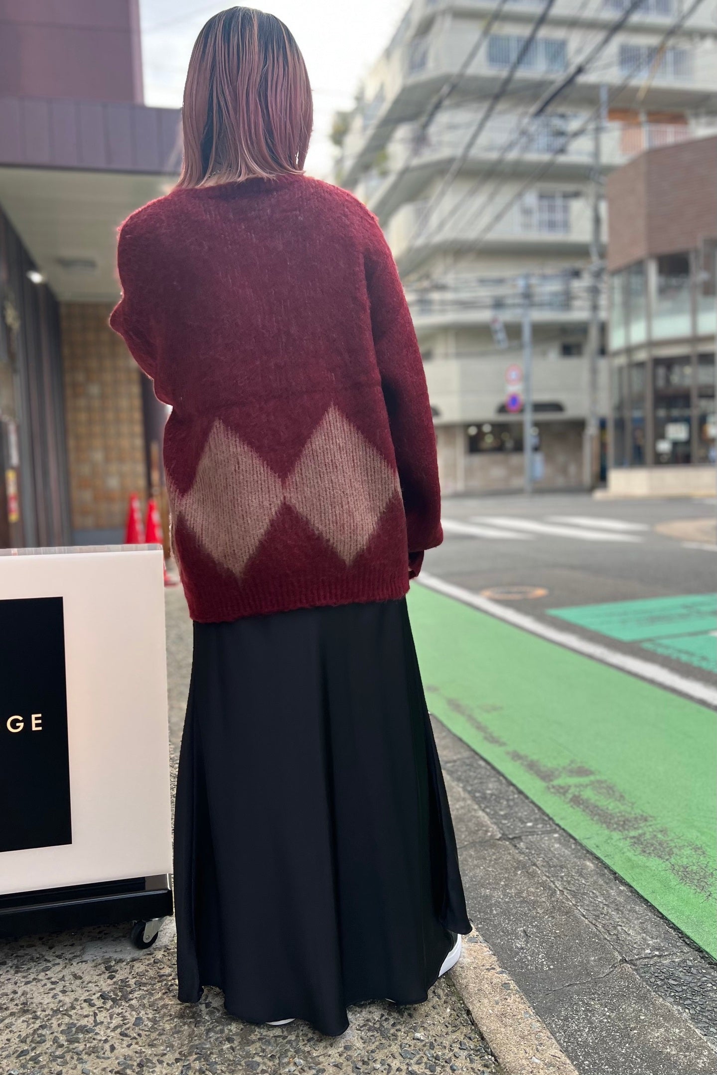 CHIGNON (シニヨン) アーガイル毛がきニット 9735-331dp シャギー