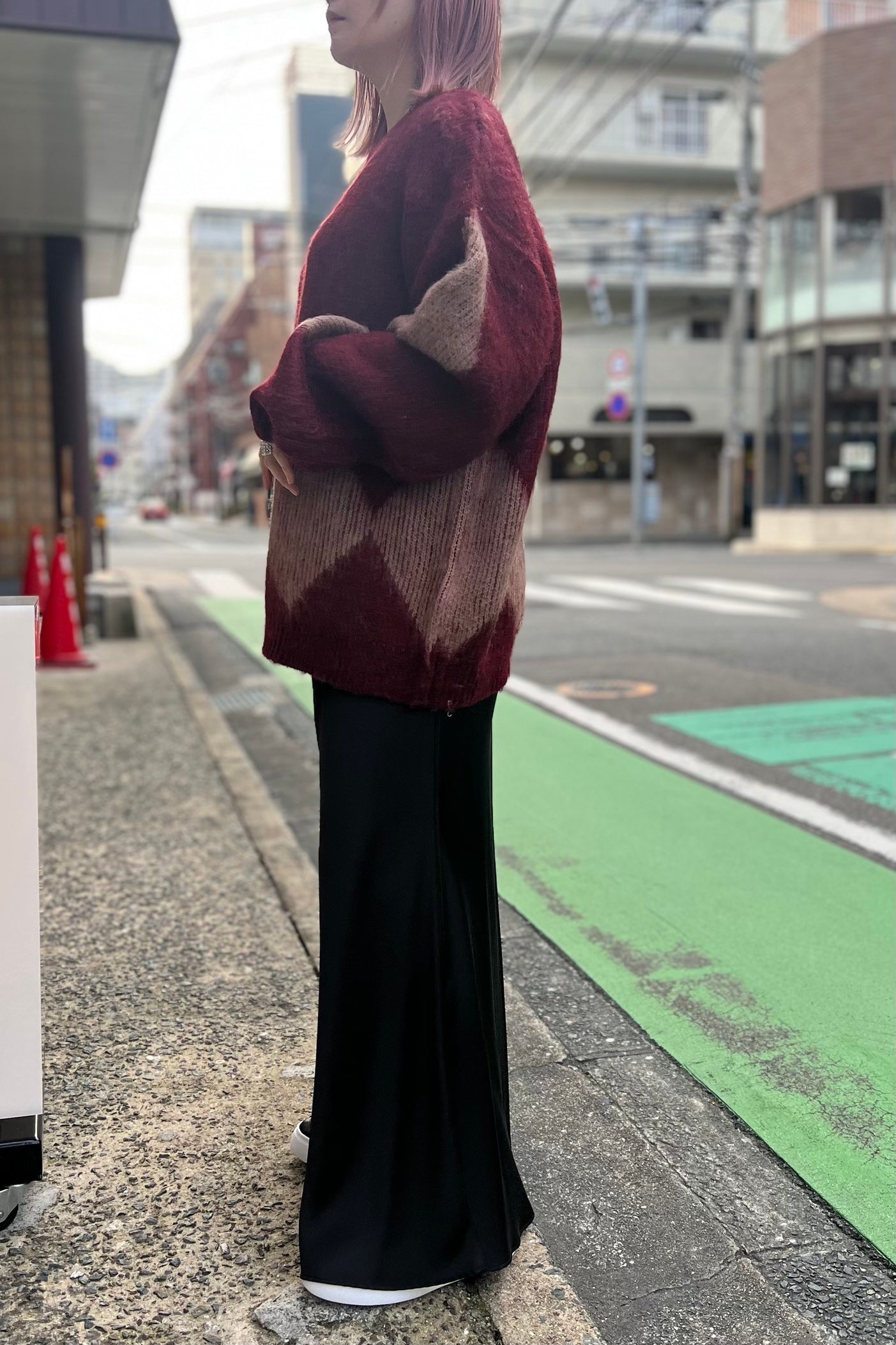 CHIGNON (シニヨン) アーガイル毛がきニット 9735-331dp シャギー