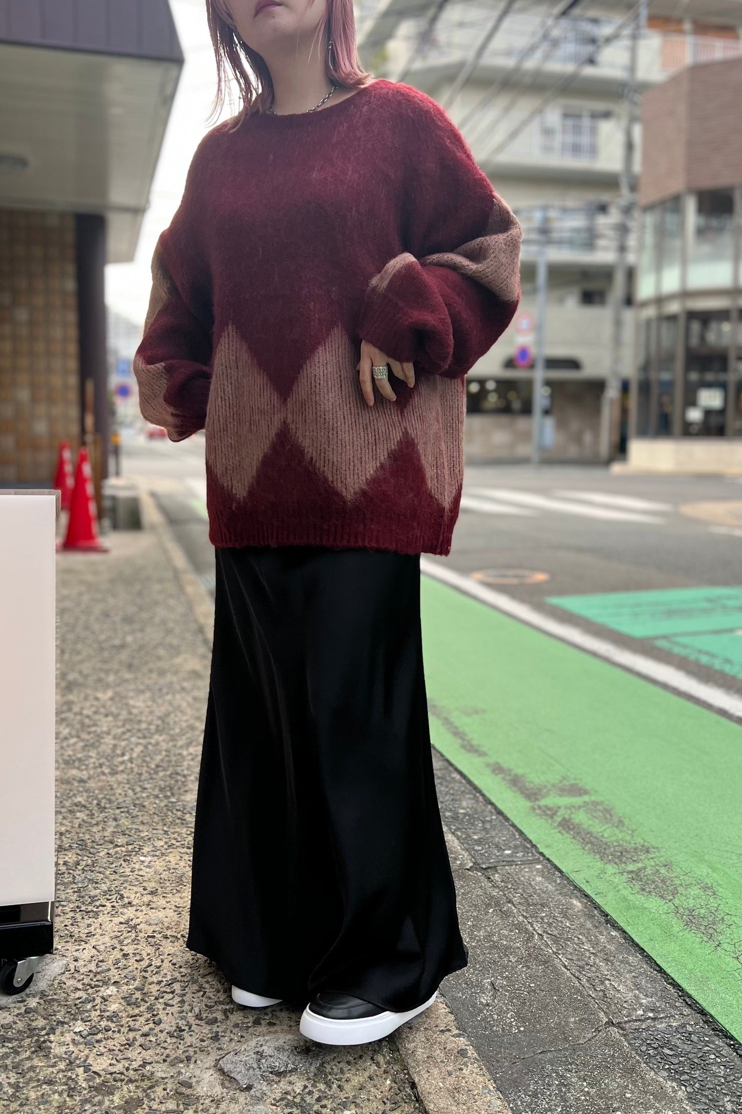 CHIGNON (シニヨン) アーガイル毛がきニット 9735-331dp シャギー