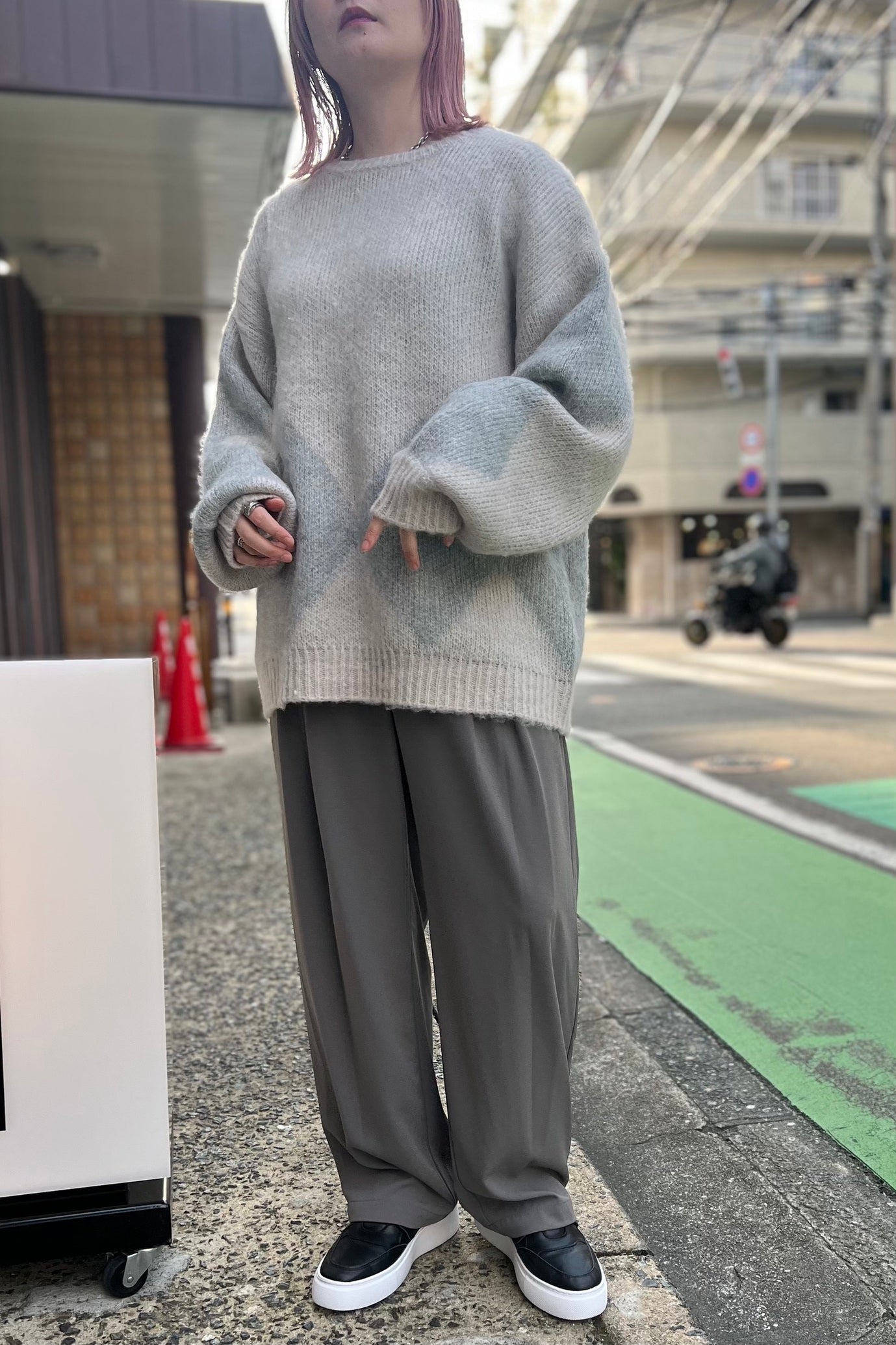 CHIGNON (シニヨン) アーガイル毛がきニット 9735-331dp シャギー