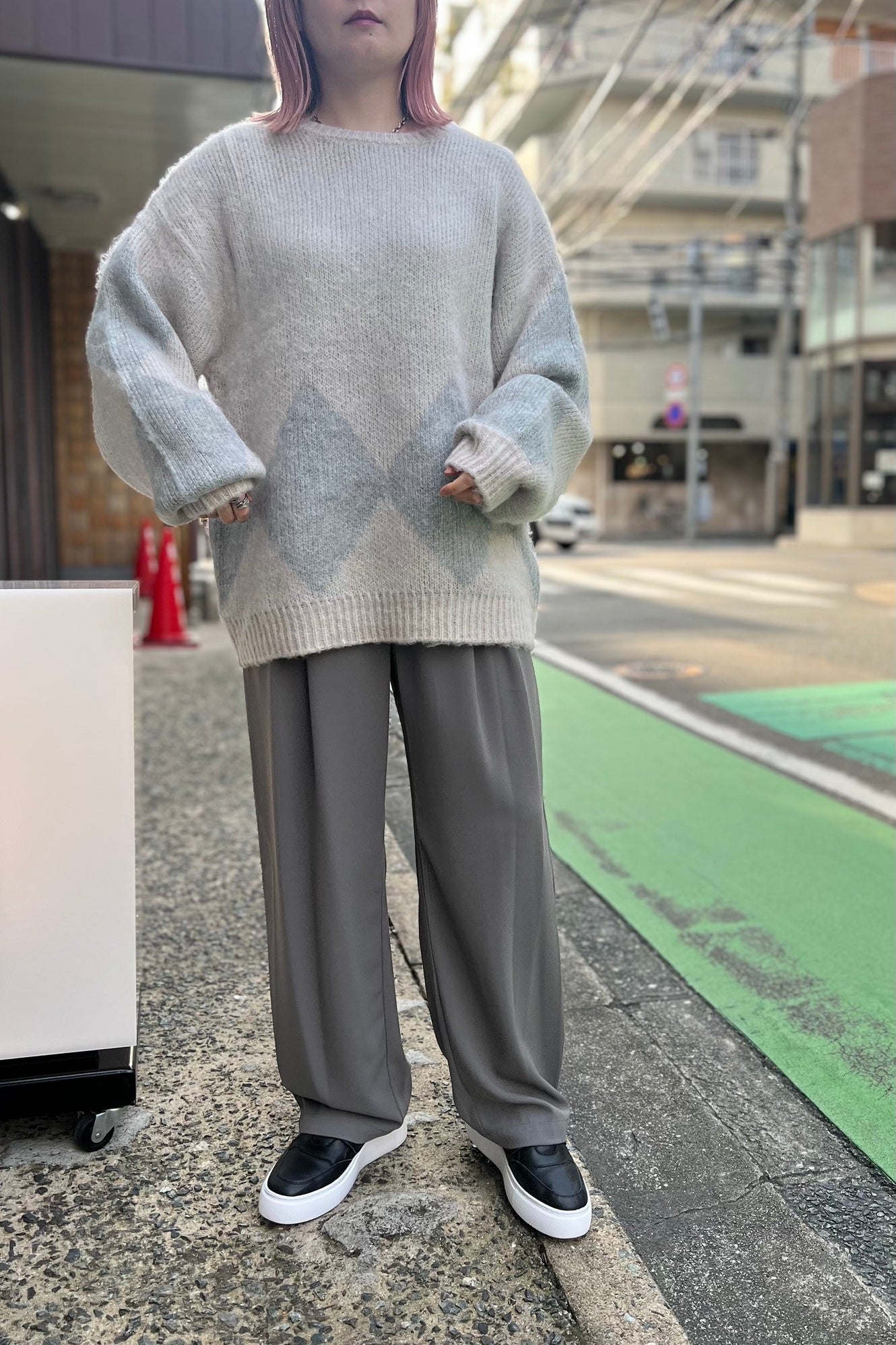CHIGNON (シニヨン) アーガイル毛がきニット 9735-331dp シャギー