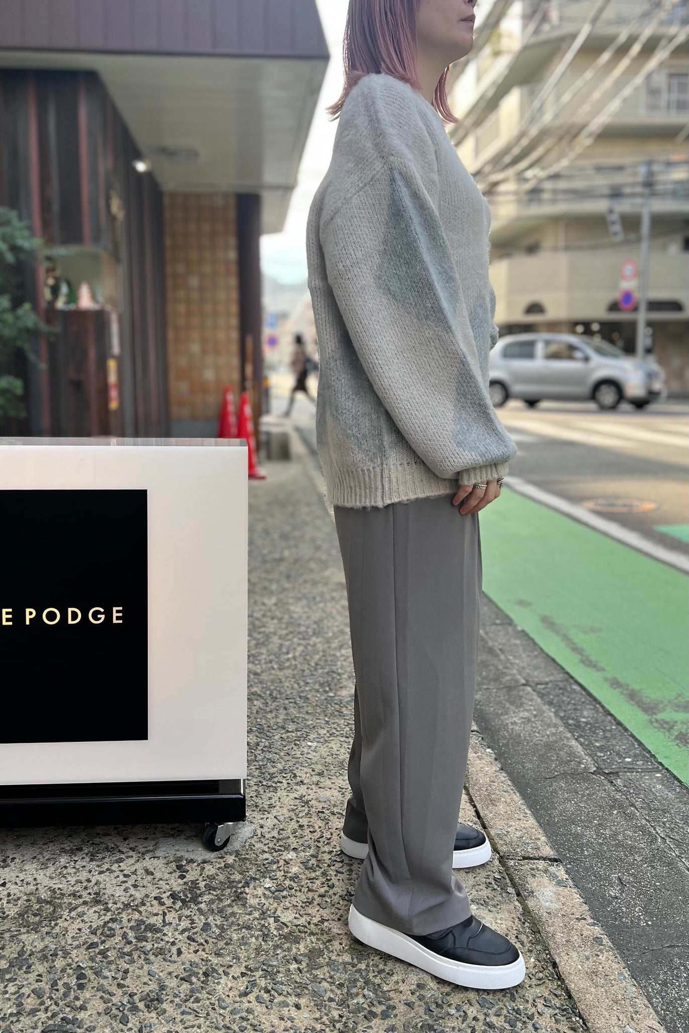 アーガイル毛がきニット