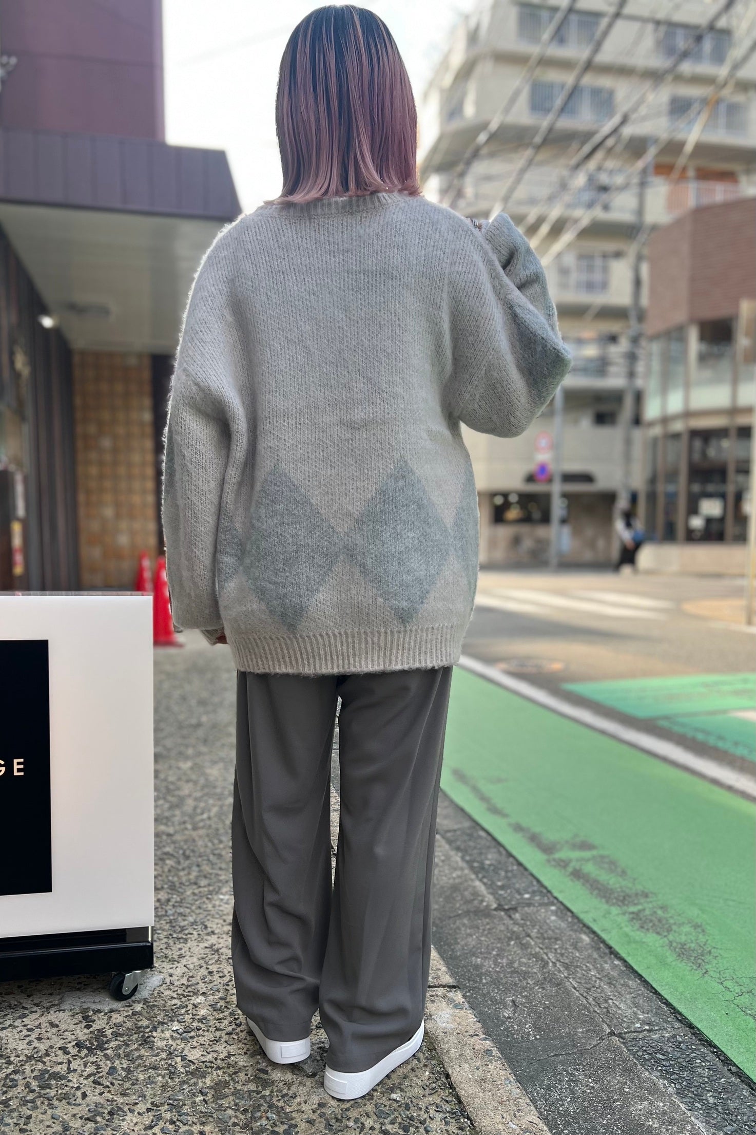CHIGNON (シニヨン) アーガイル毛がきニット 9735-331dp シャギー