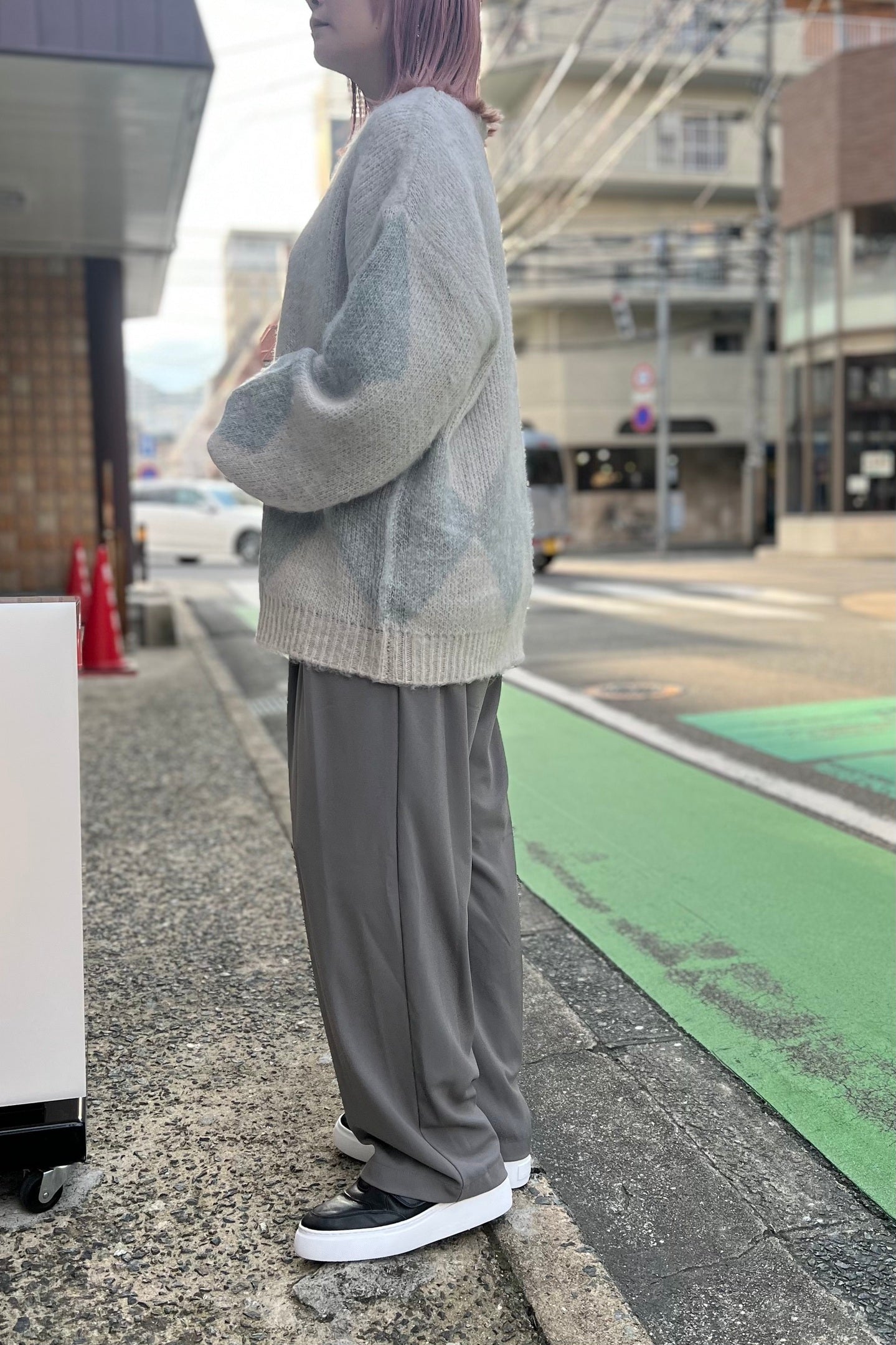 CHIGNON (シニヨン) アーガイル毛がきニット 9735-331dp シャギー