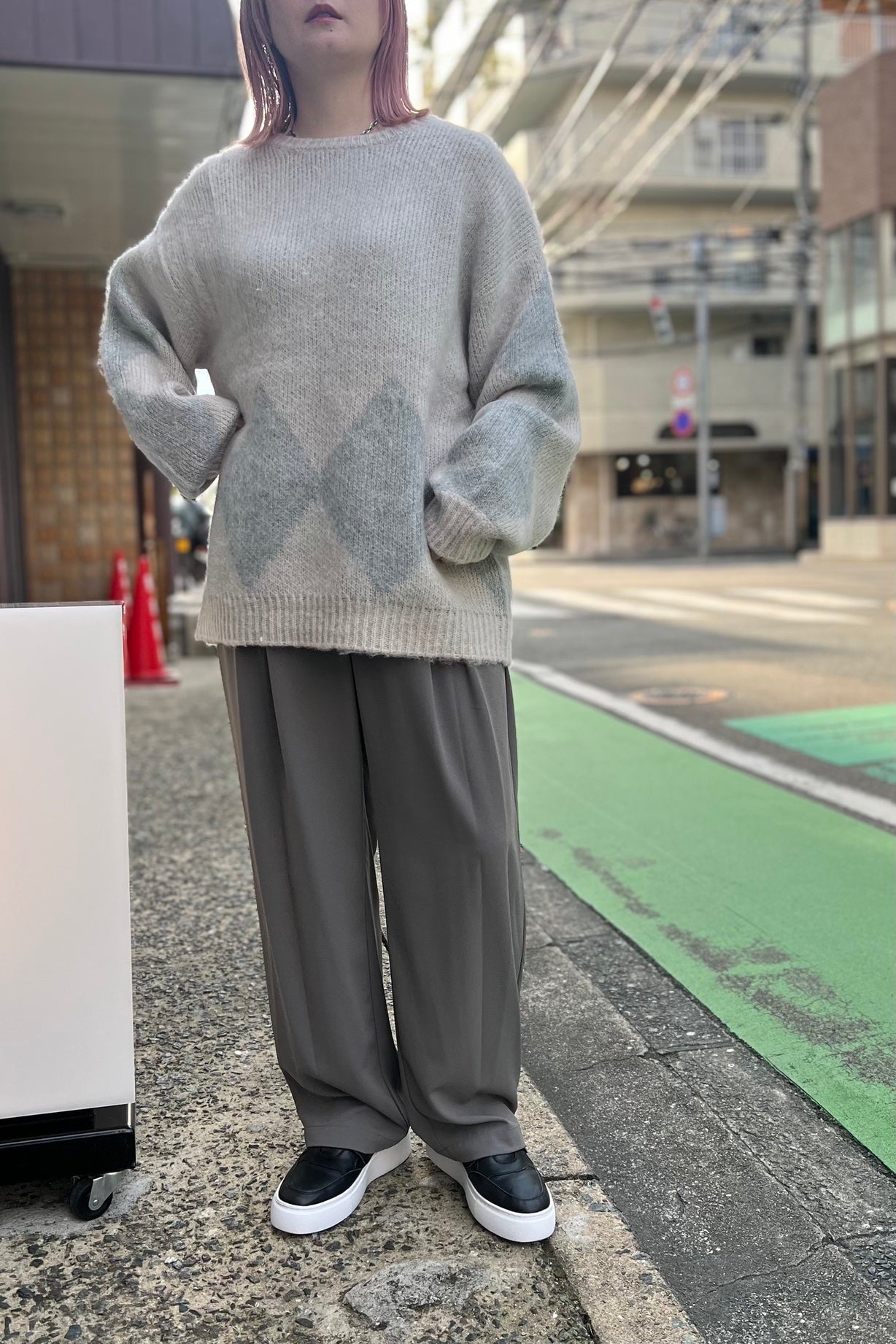 CHIGNON (シニヨン) アーガイル毛がきニット 9735-331dp シャギー