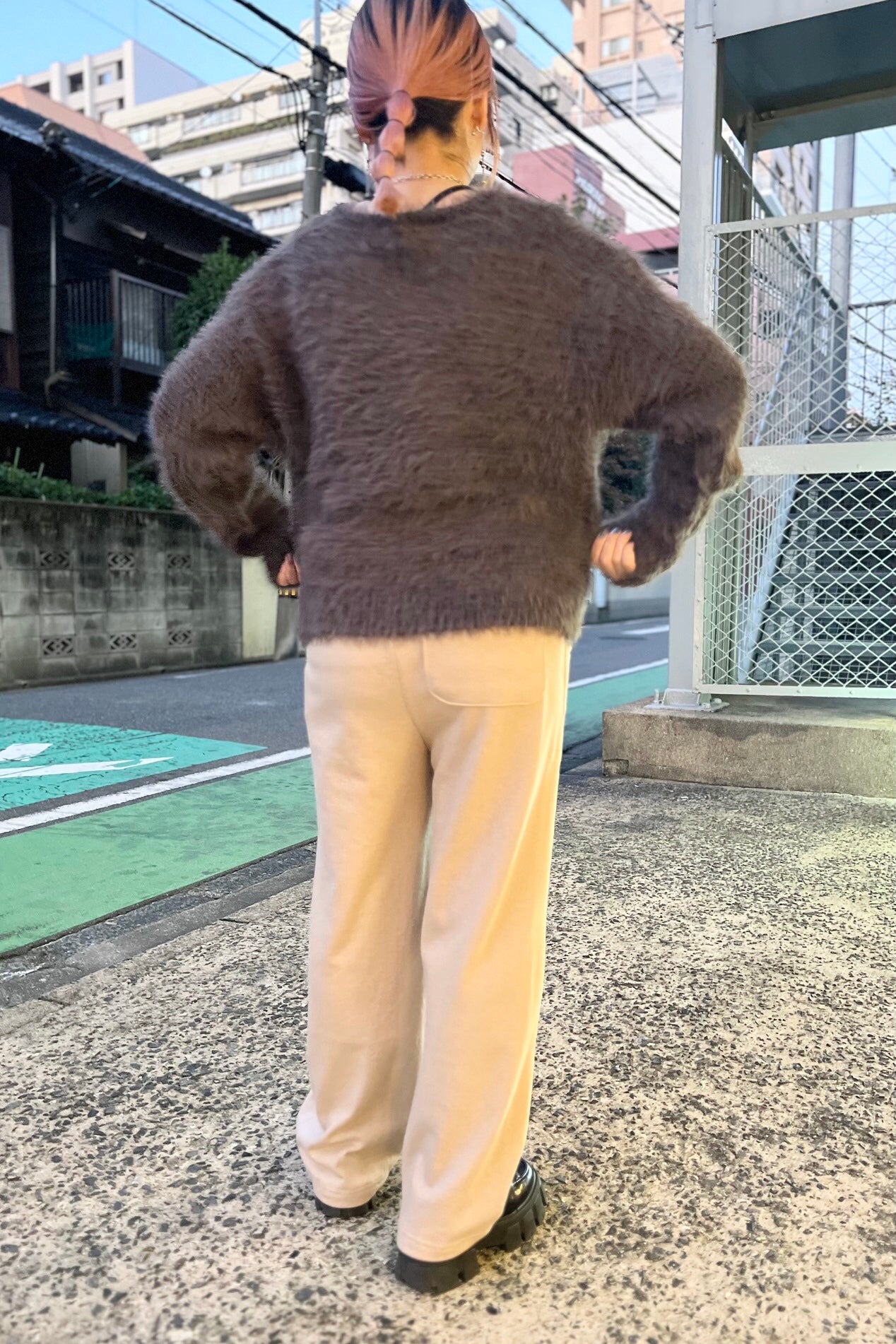 シャギーMIXニットプルオーバー