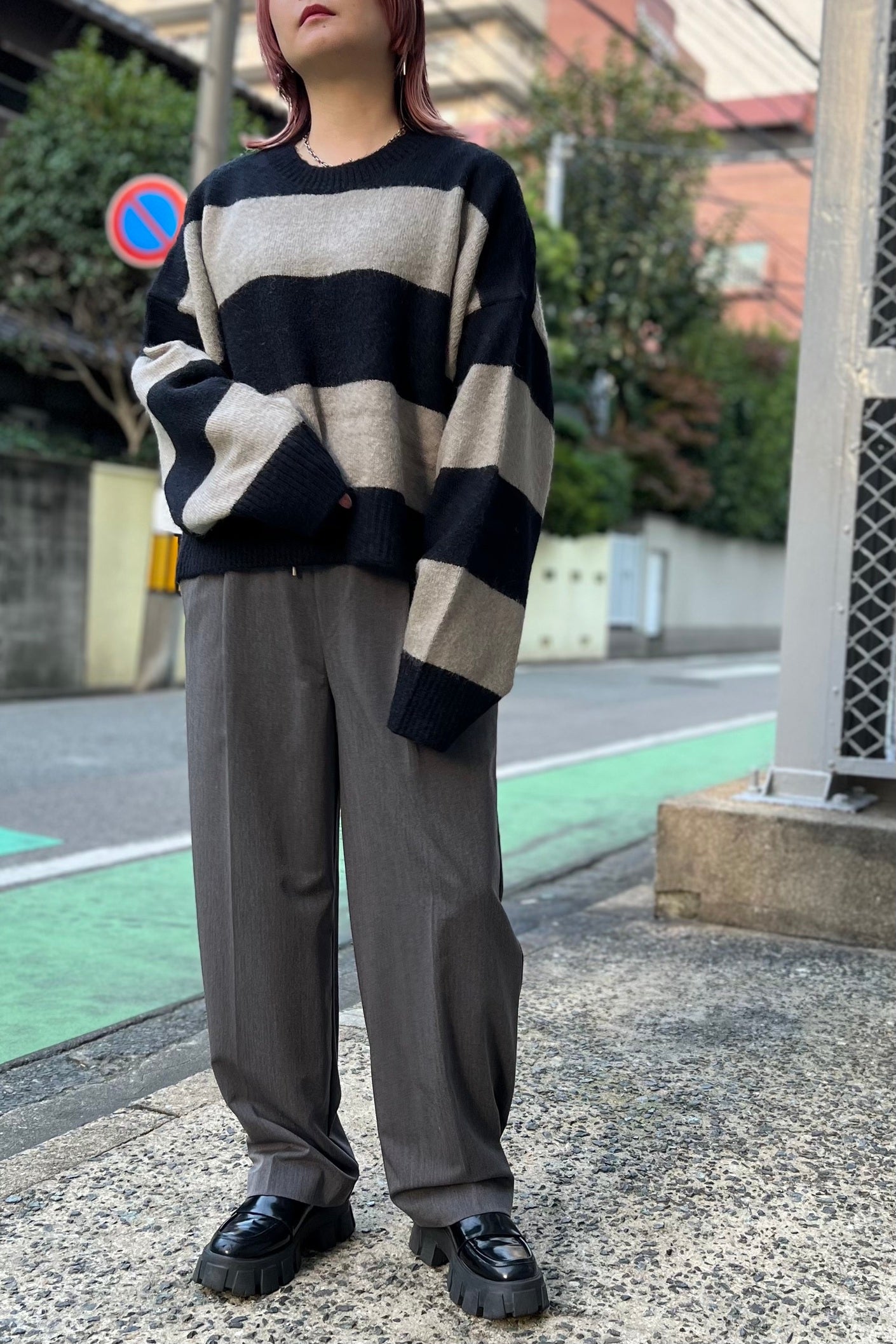CHIGNON (シニヨン) ボーダーショートニット 9235-345la レディース トレンド