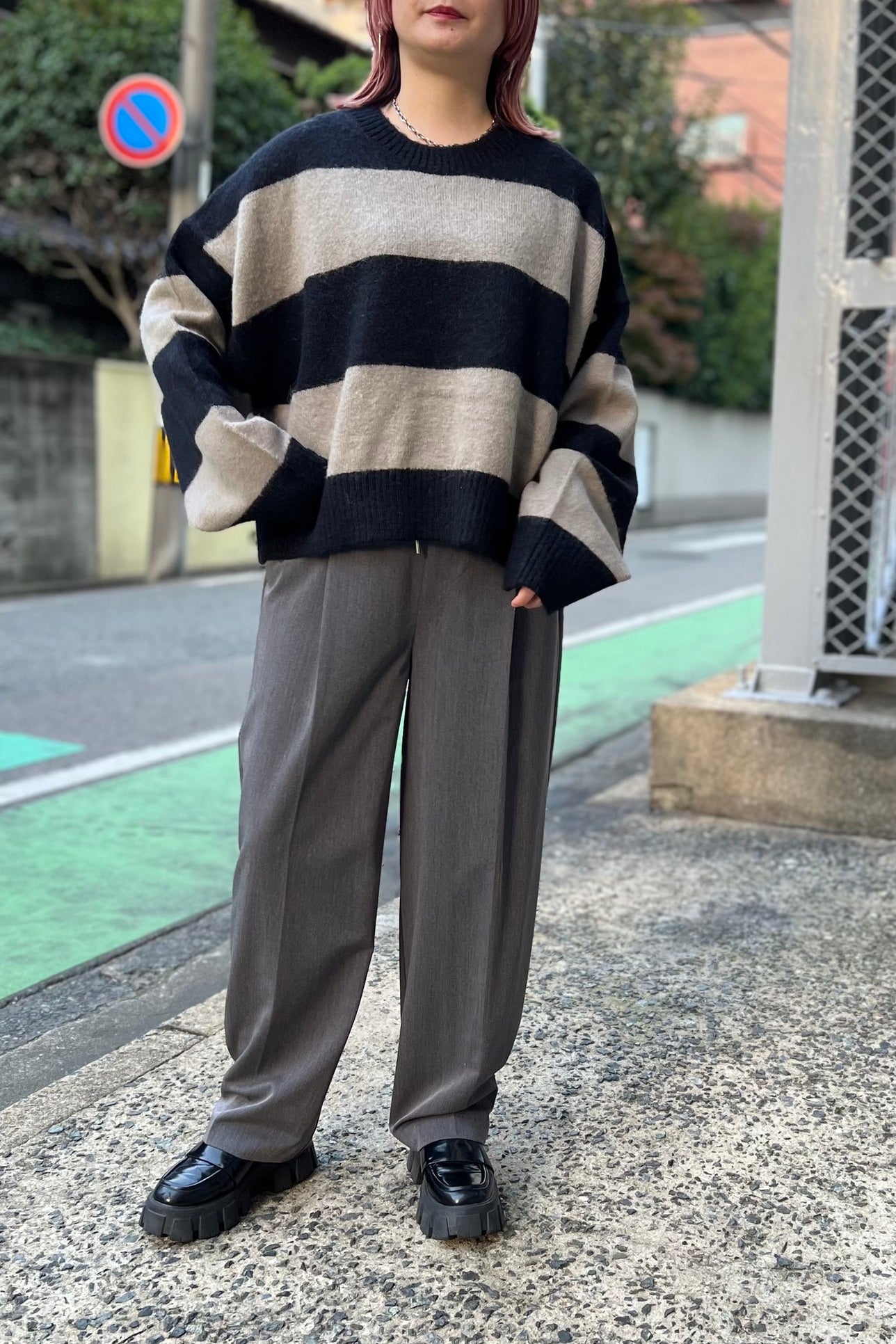 CHIGNON (シニヨン) ボーダーショートニット 9235-345la レディース トレンド