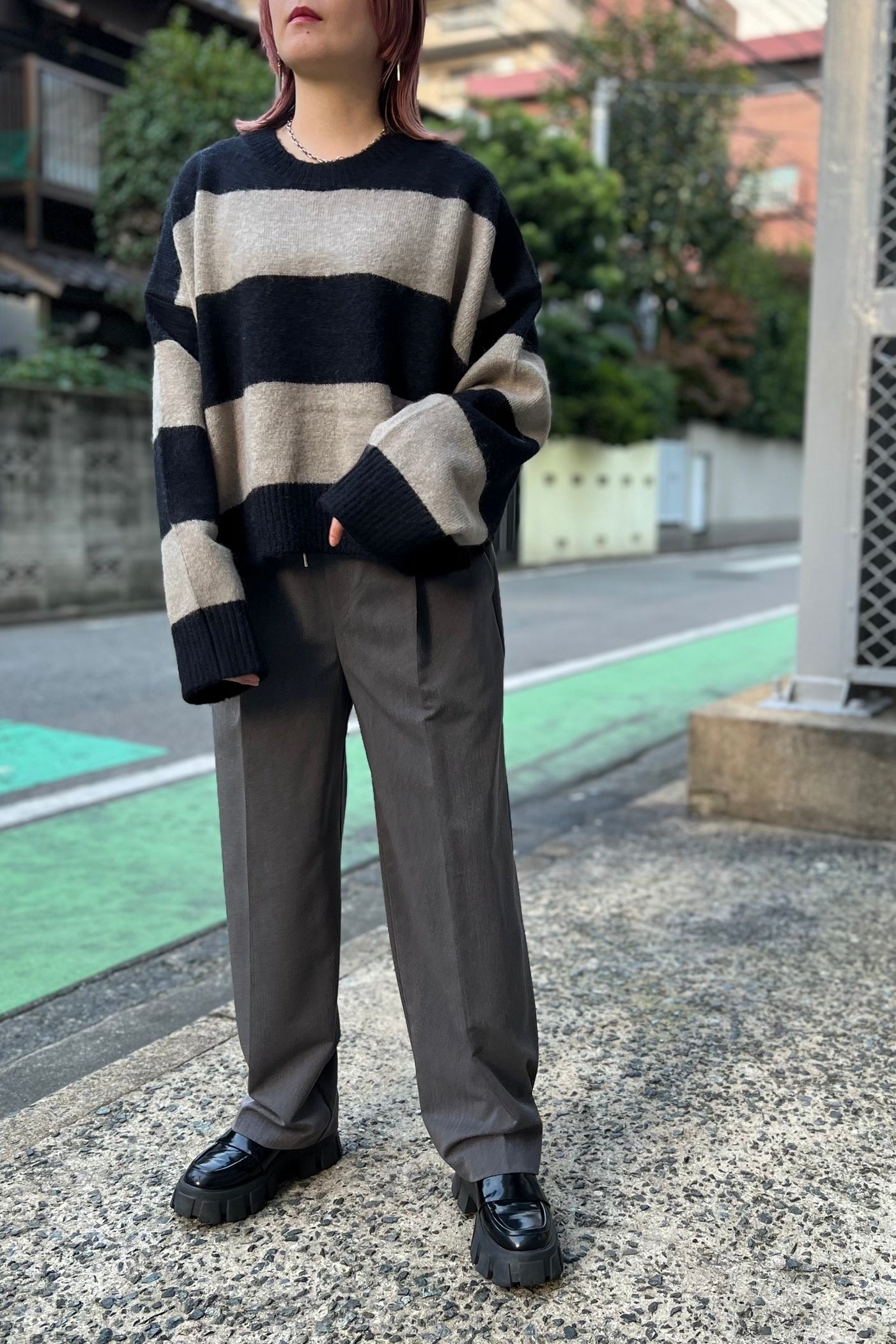 CHIGNON (シニヨン) ボーダーショートニット 9235-345la レディース トレンド