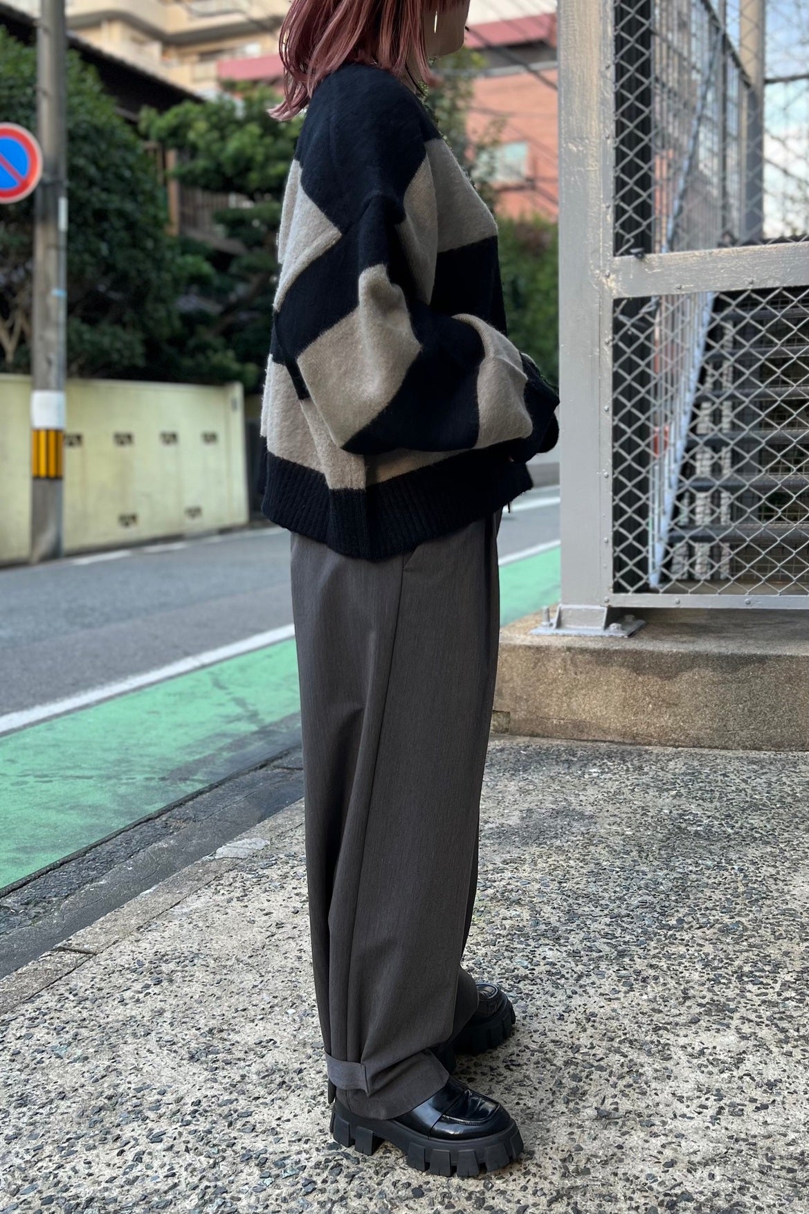 CHIGNON (シニヨン) ボーダーショートニット 9235-345la レディース トレンド