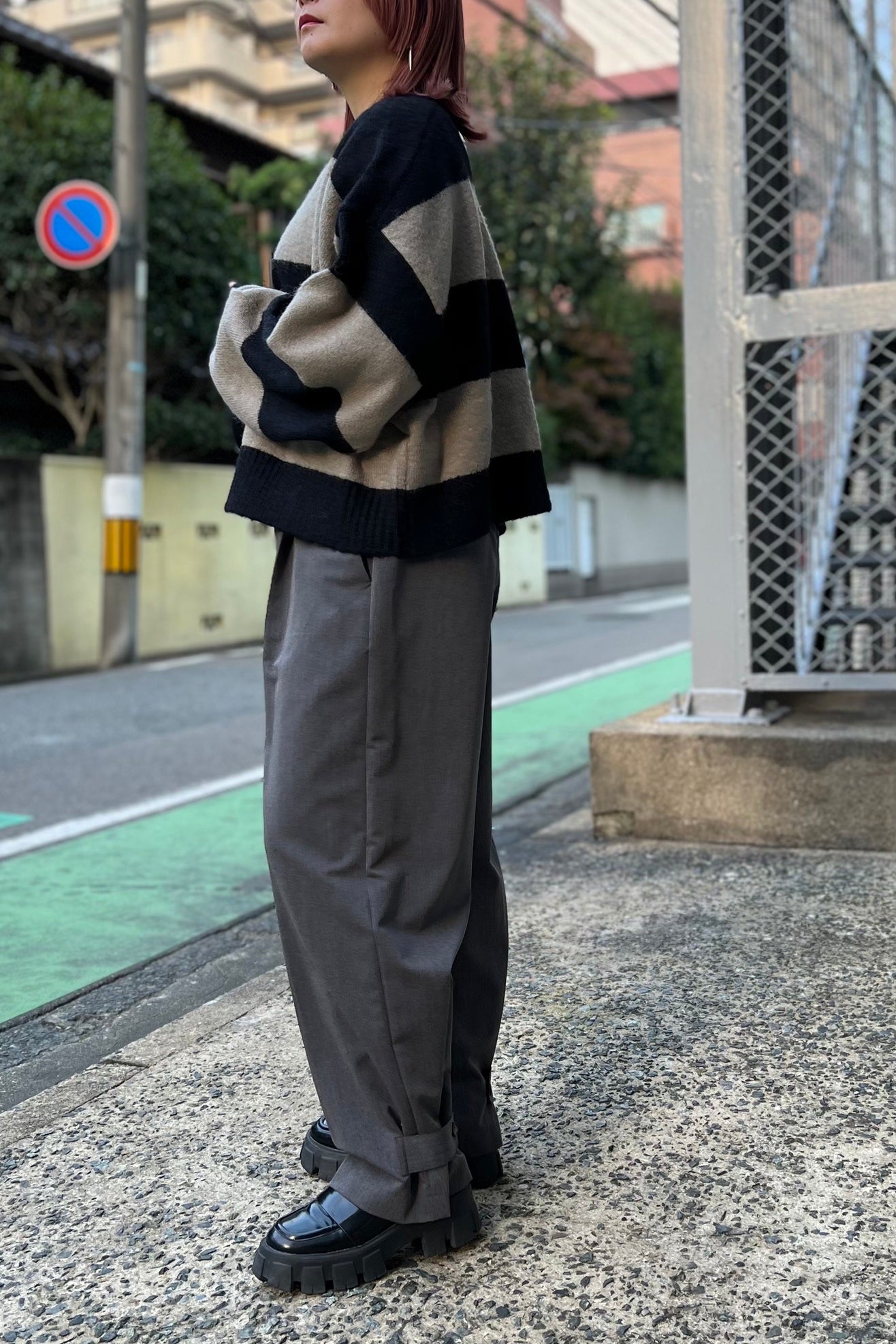 CHIGNON (シニヨン) ボーダーショートニット 9235-345la レディース トレンド