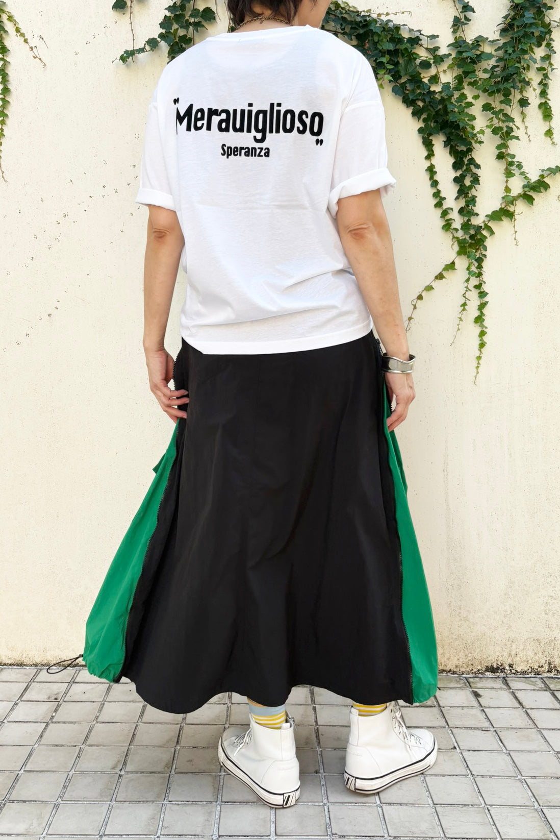 サイドジップバイカラースカート