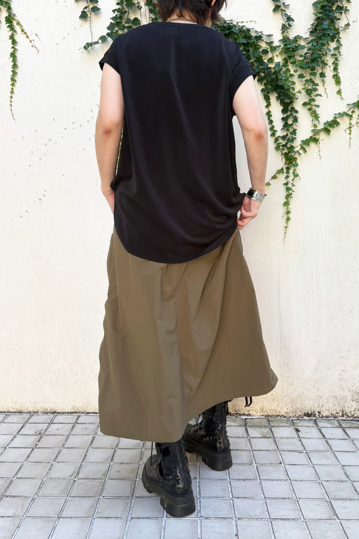 サイドジップバイカラースカート