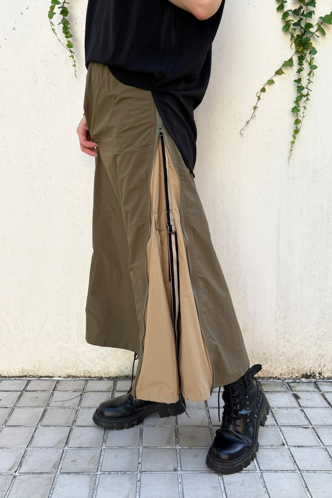 サイドジップバイカラースカート