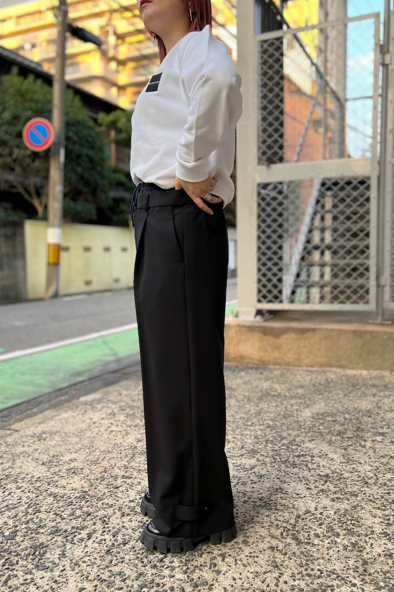 レディース モード ワイドパンツ パラシュートパンツ