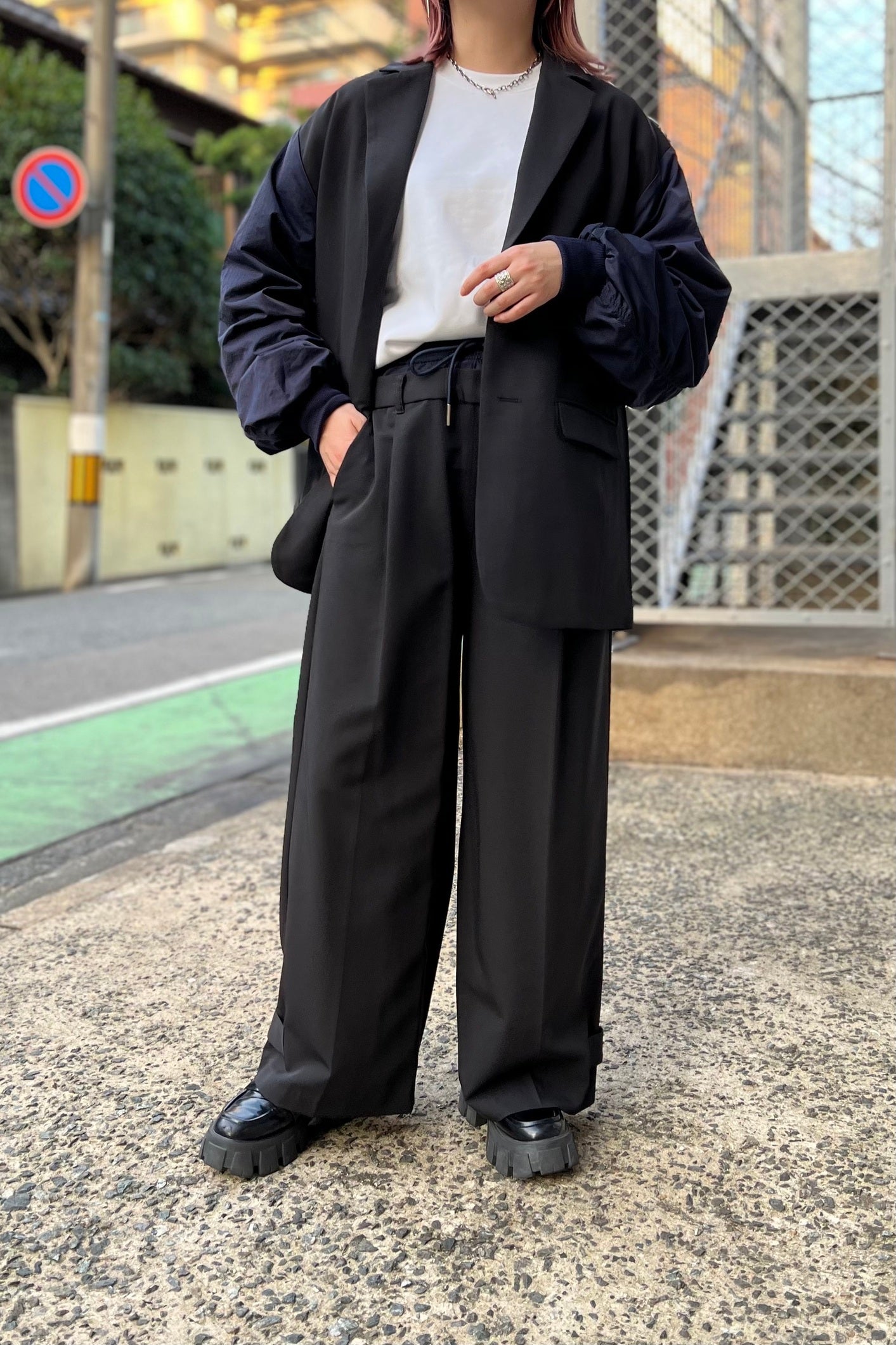 レディース モード ワイドパンツ パラシュートパンツ