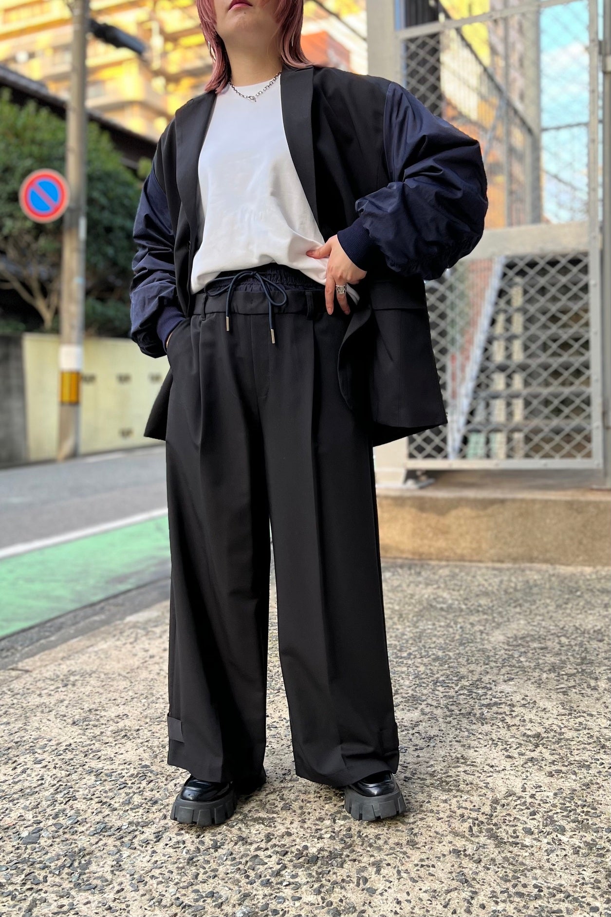 レディース モード ワイドパンツ パラシュートパンツ