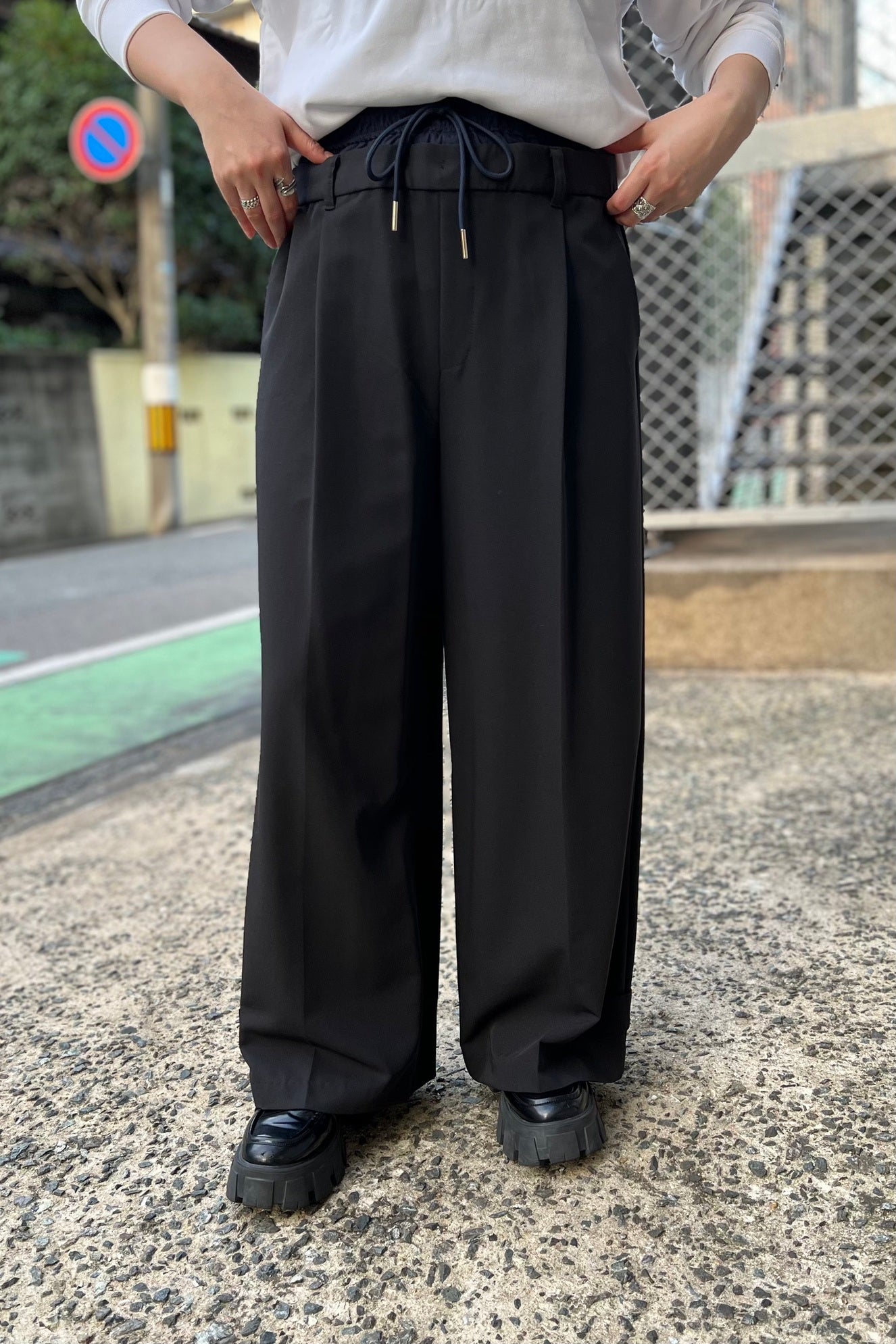 レディース モード ワイドパンツ パラシュートパンツ