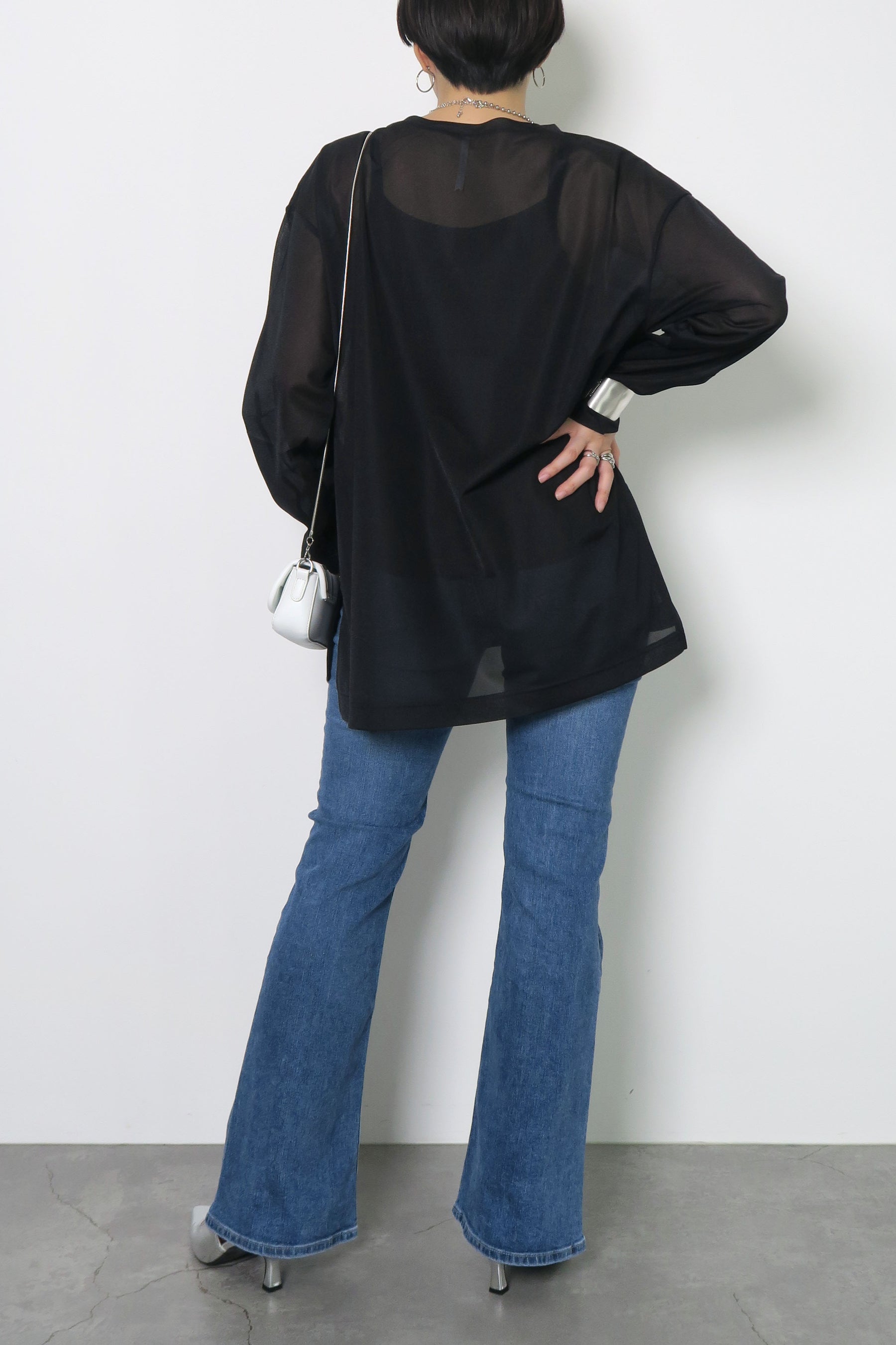 シアー 長袖 Tシャツ