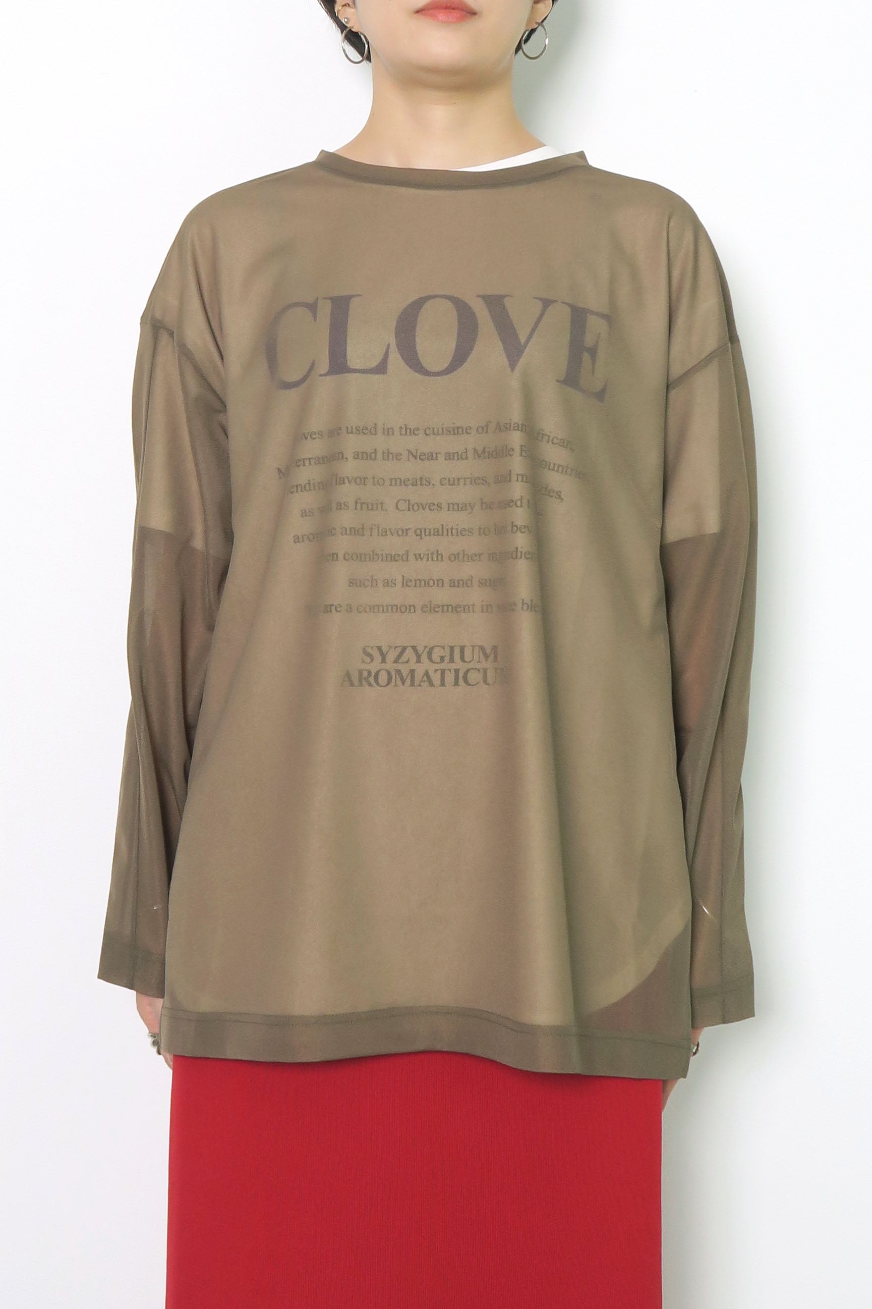 シアー 長袖 Tシャツ