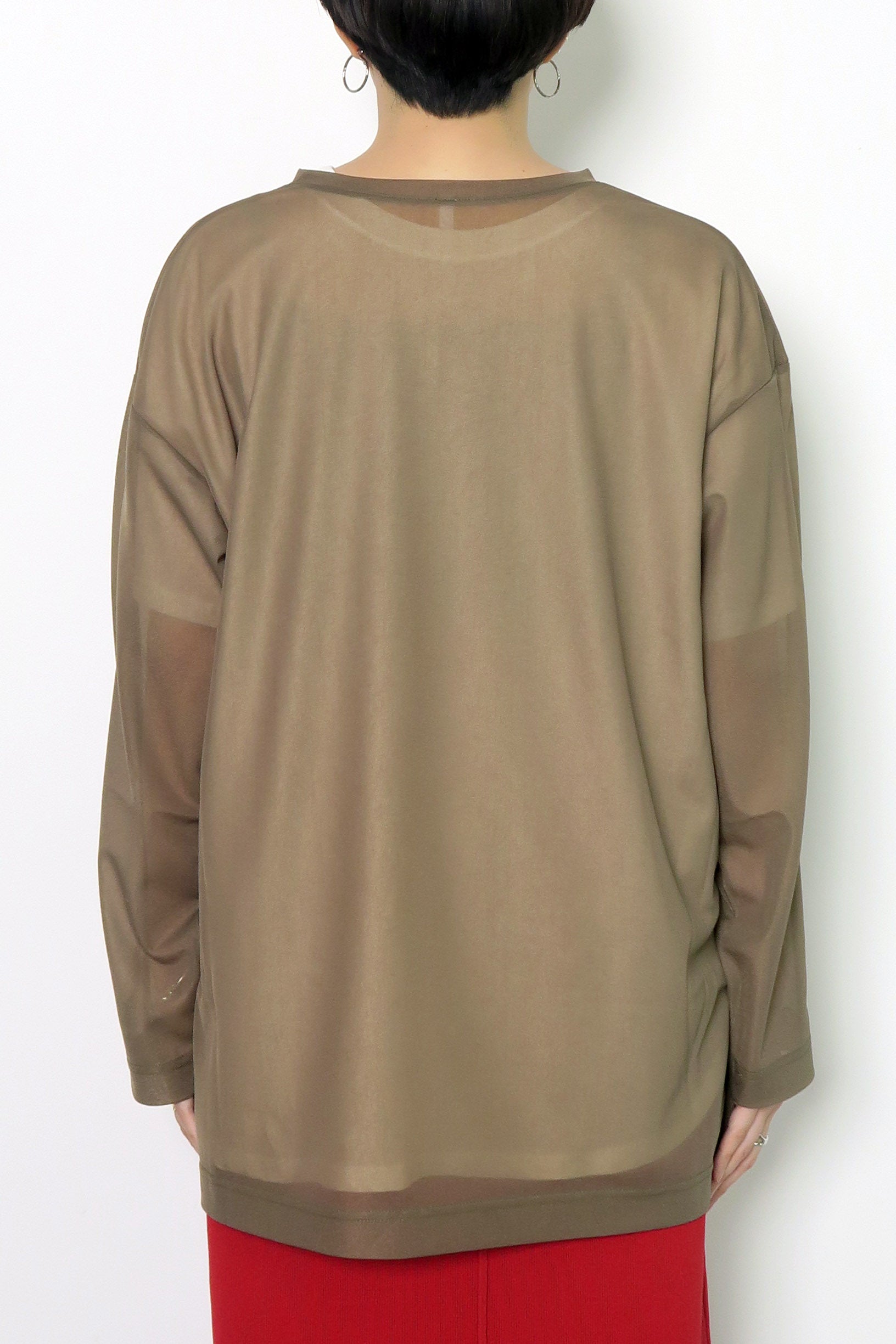 シアー 長袖 Tシャツ