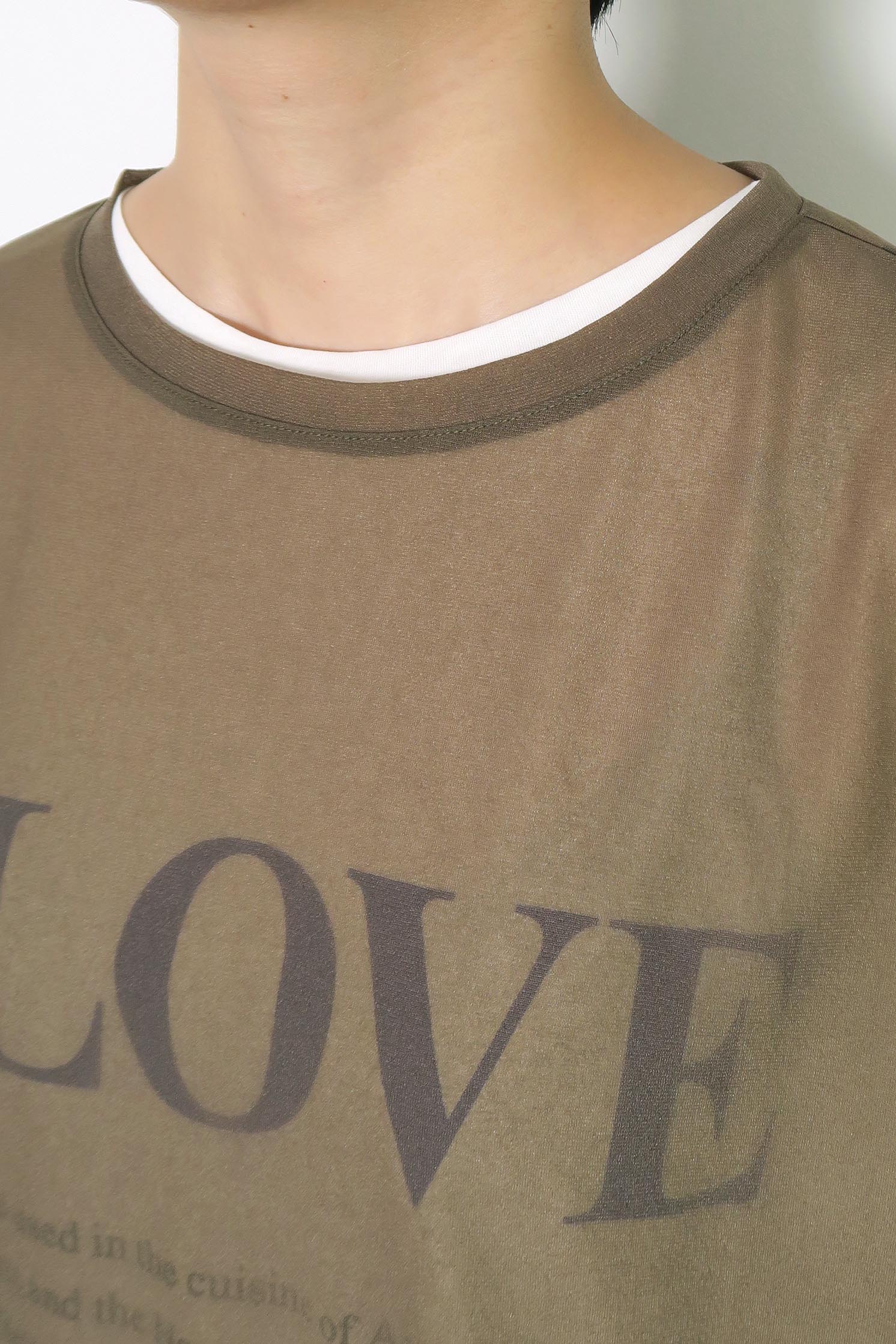 シアー 長袖 Tシャツ