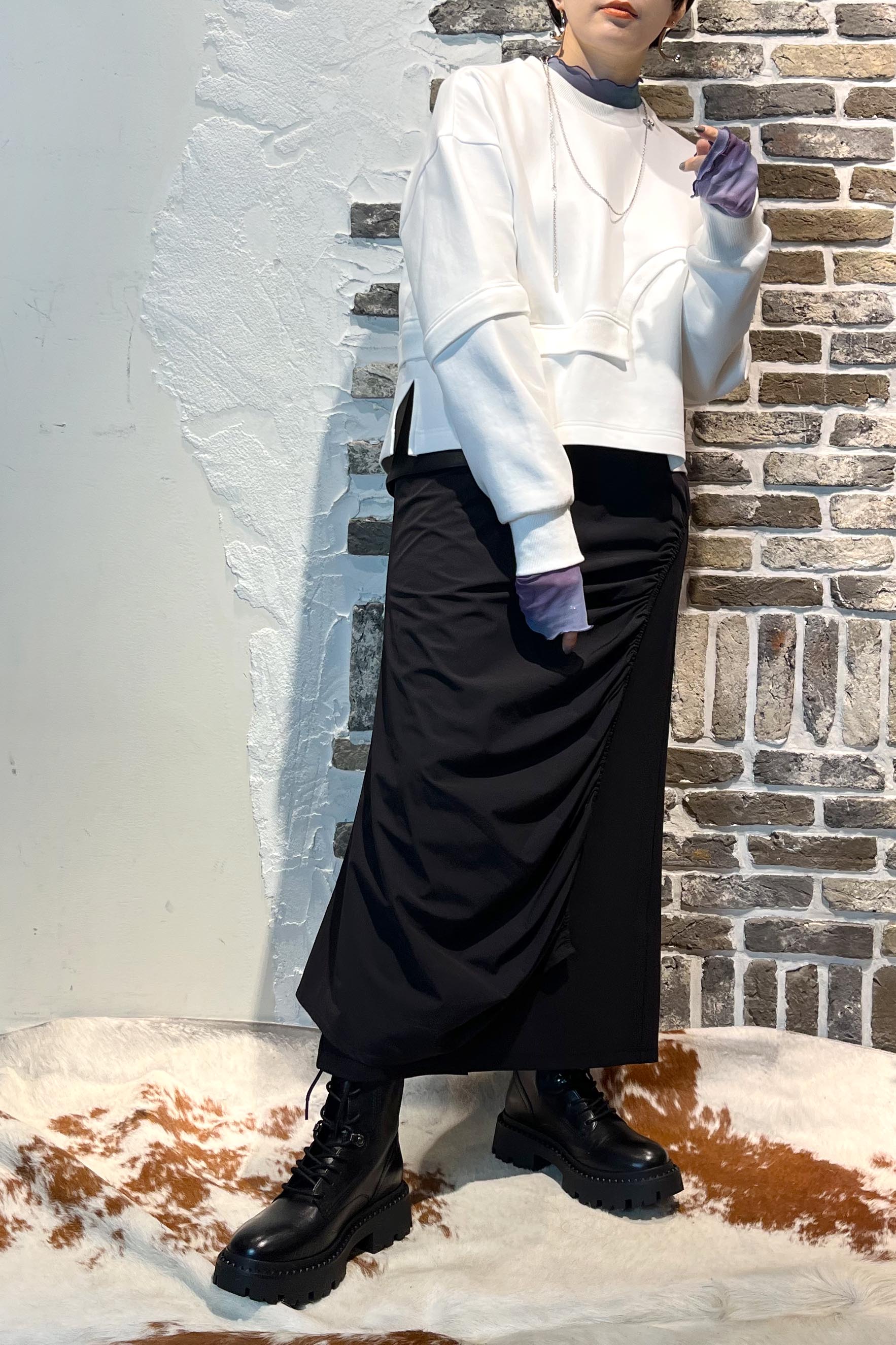 レイヤードストレートスカート