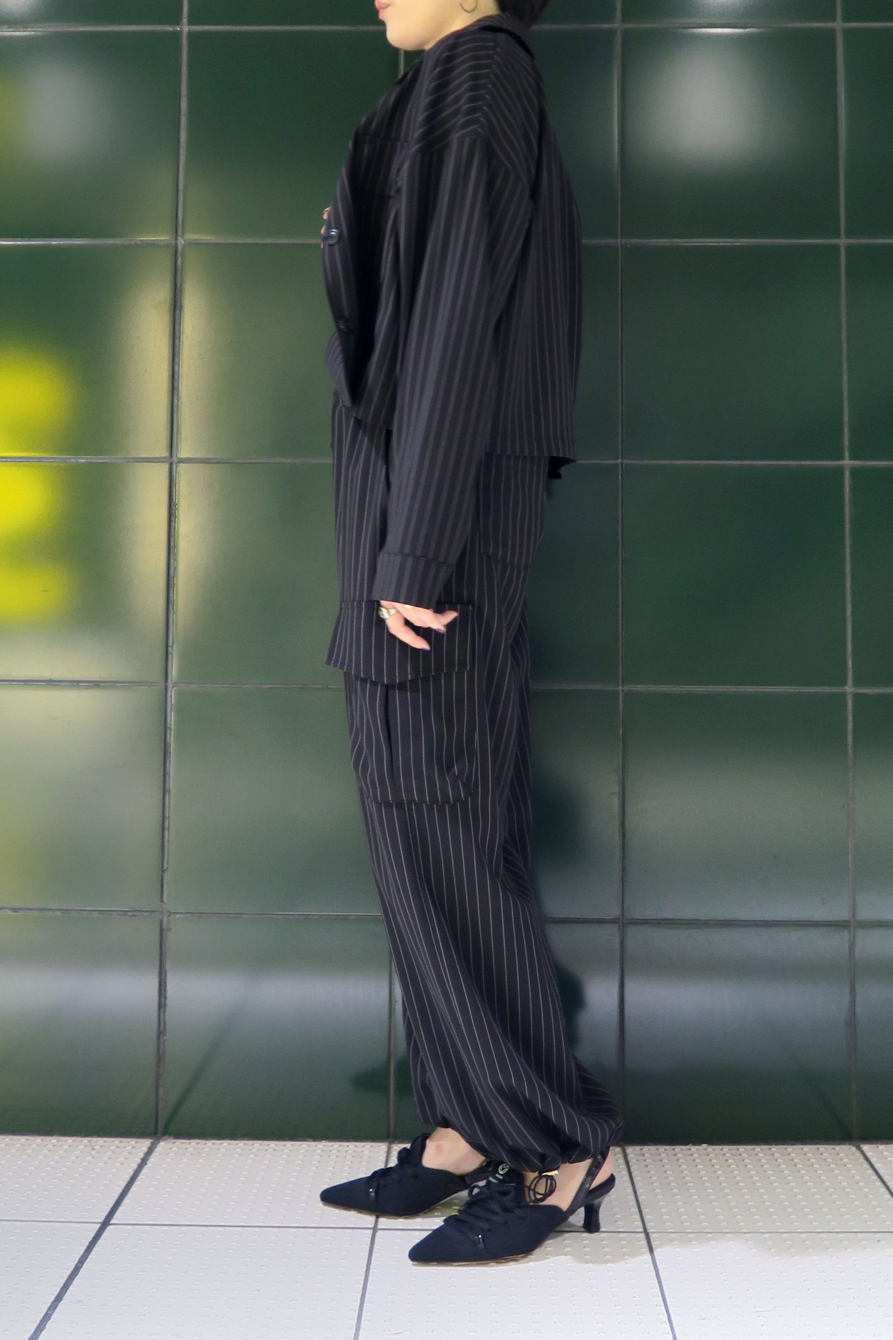 ストライプカーゴパンツ