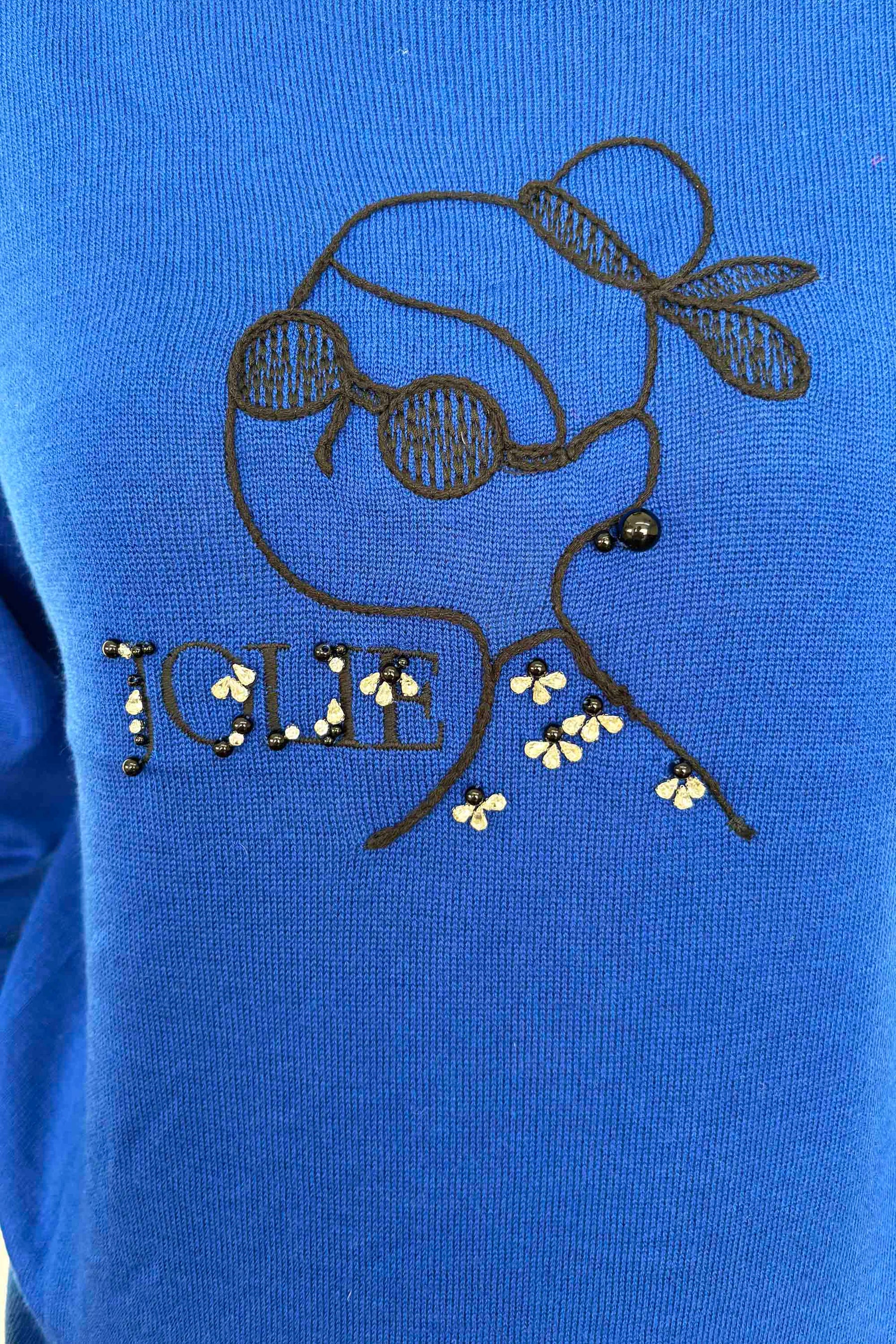 女の子柄刺繍ニット