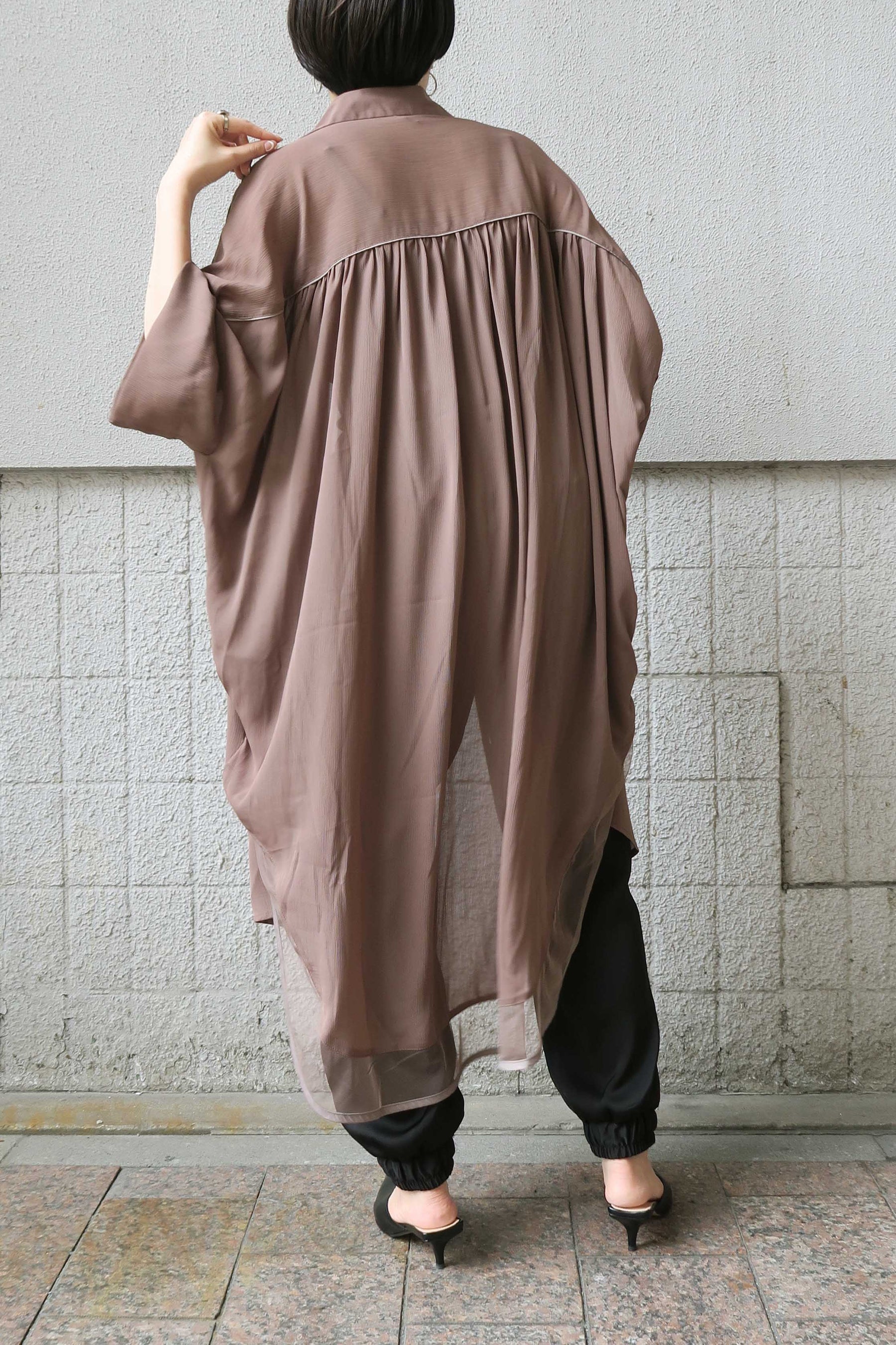 シアーレイヤードロングシャツ
