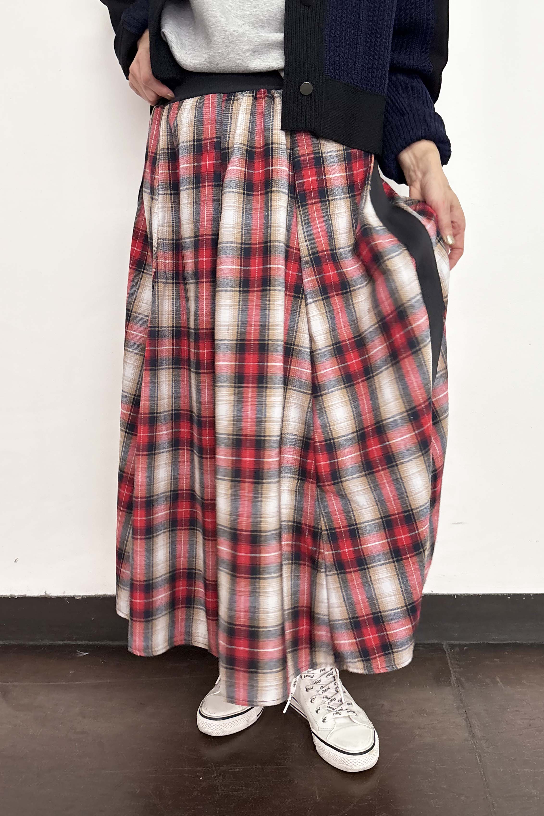 MONiLE (モニーレ) ネルチェックサイドラインスカート 002843