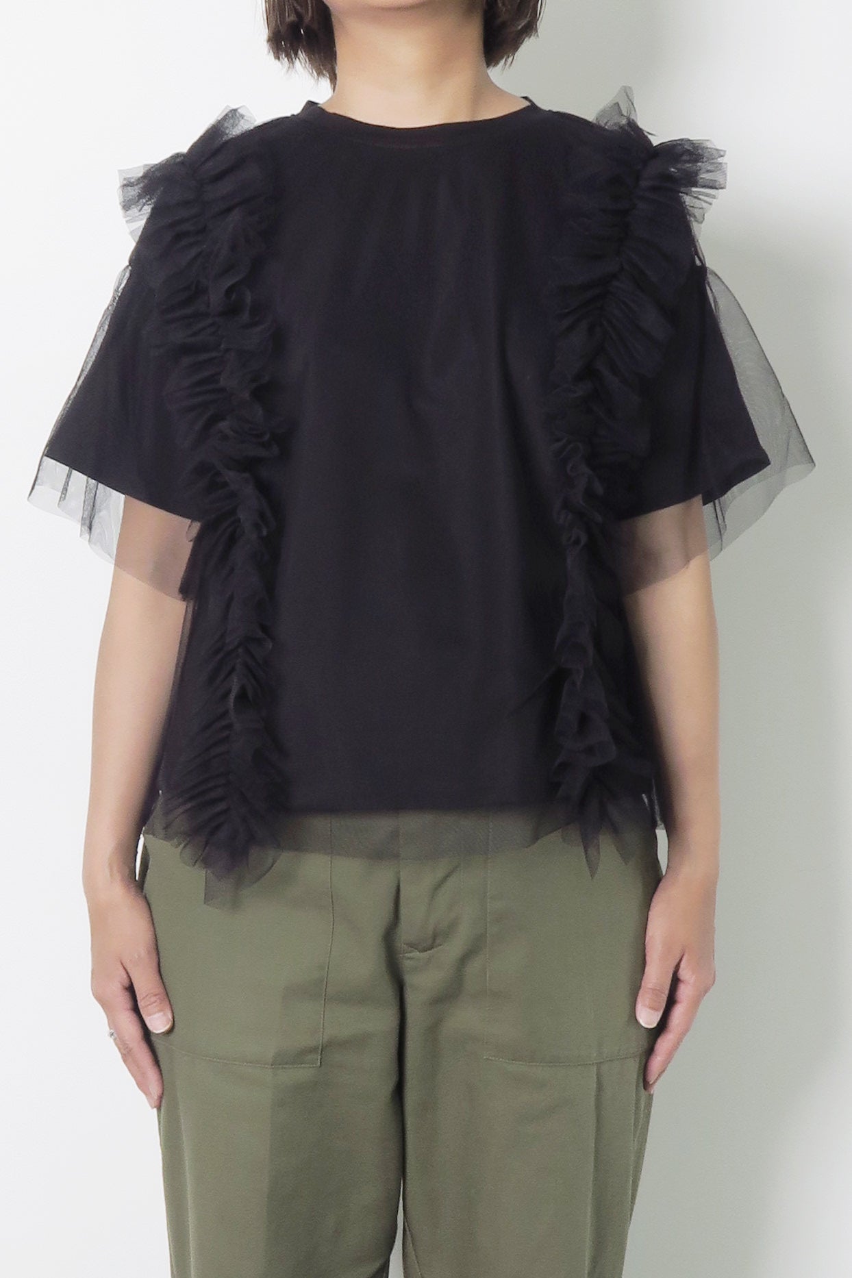 GALENA(ガレナ) チュールフリルtシャツ 70050-4109 ブラック
