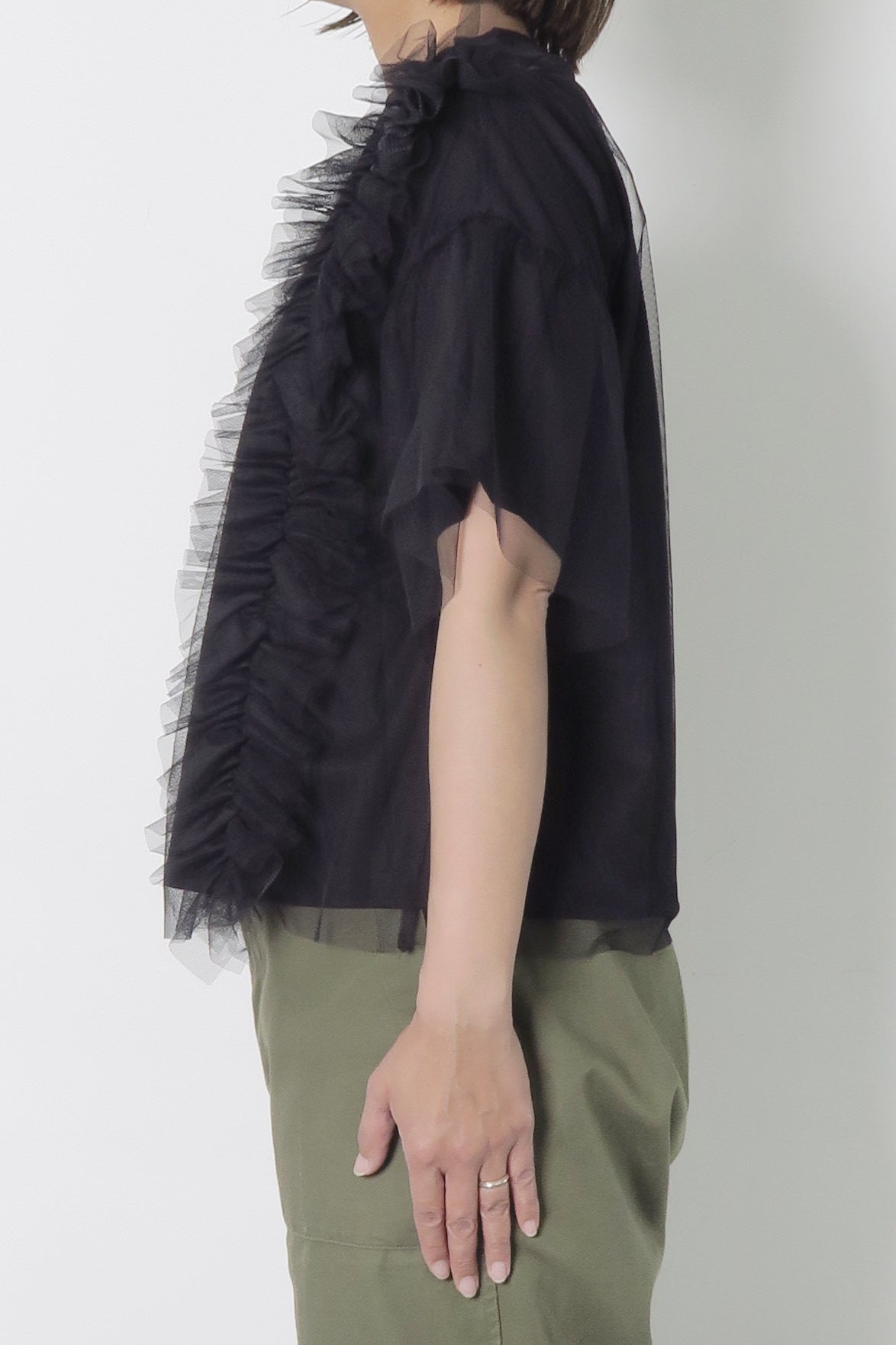 GALENA(ガレナ) チュールフリルtシャツ 70050-4109 ブラック