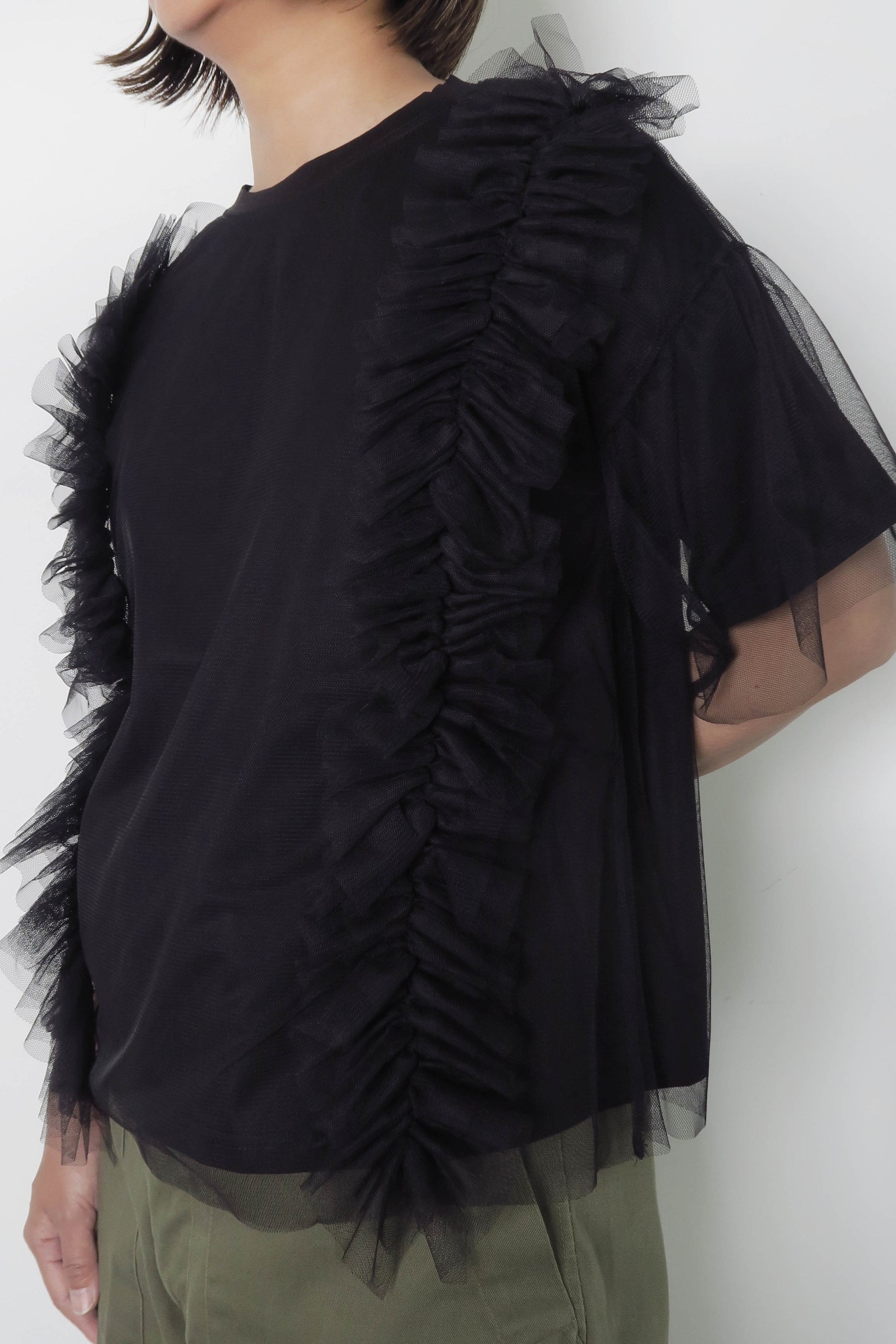 GALENA(ガレナ) チュールフリルtシャツ 70050-4109 ブラック