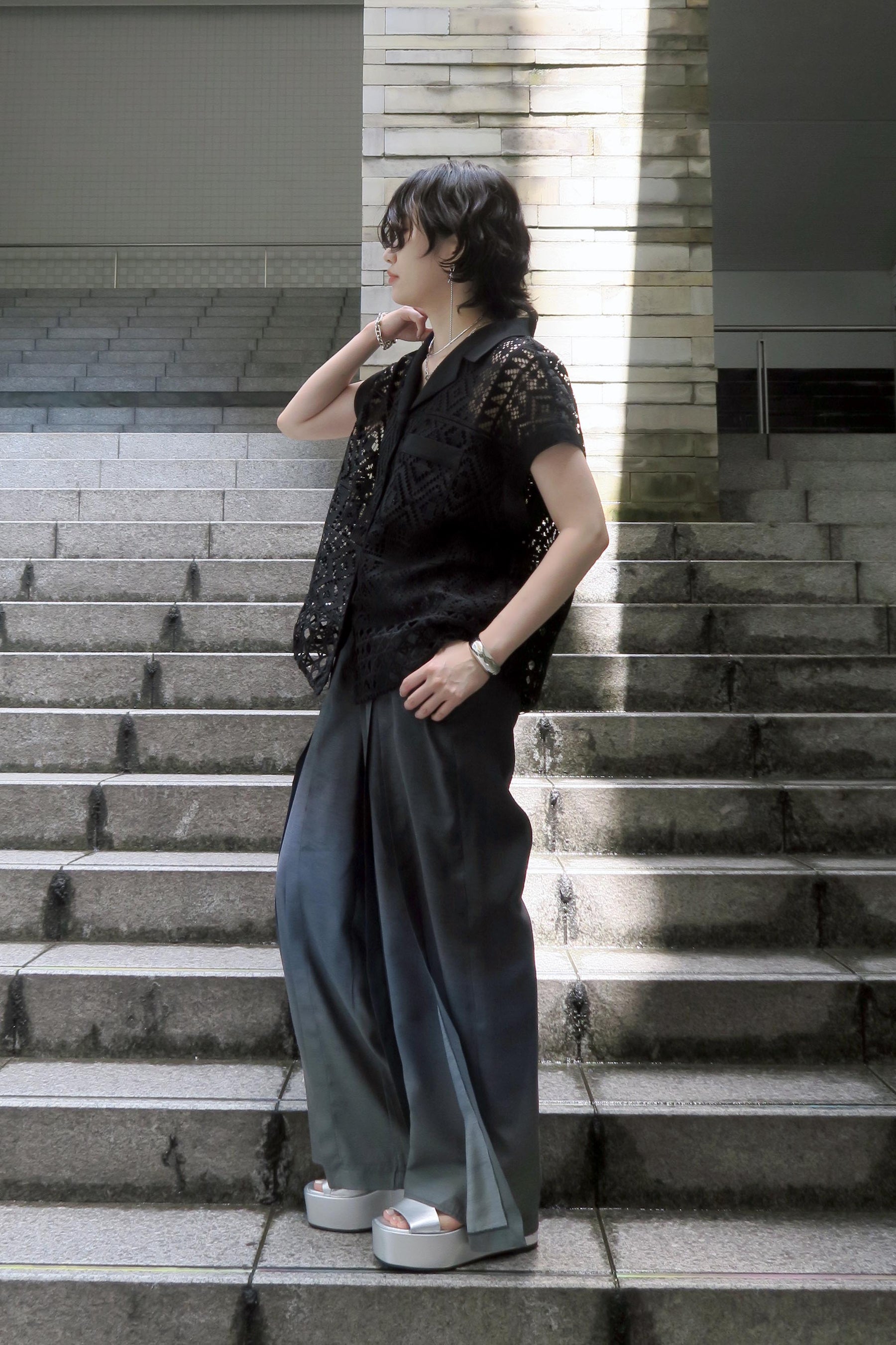 AULA AILA アウラアイラ グラデーション パンツ シアー