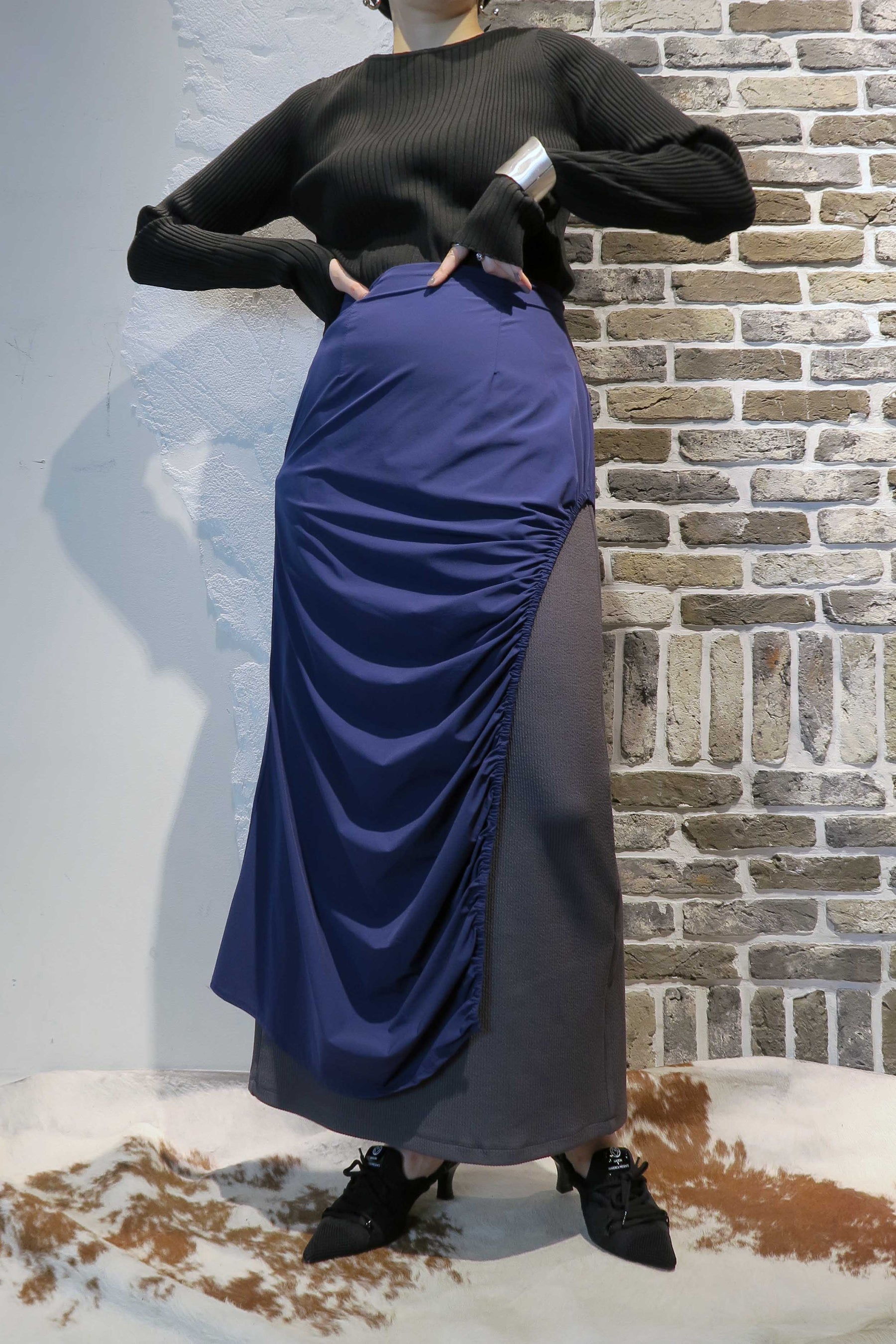 レイヤードストレートスカート