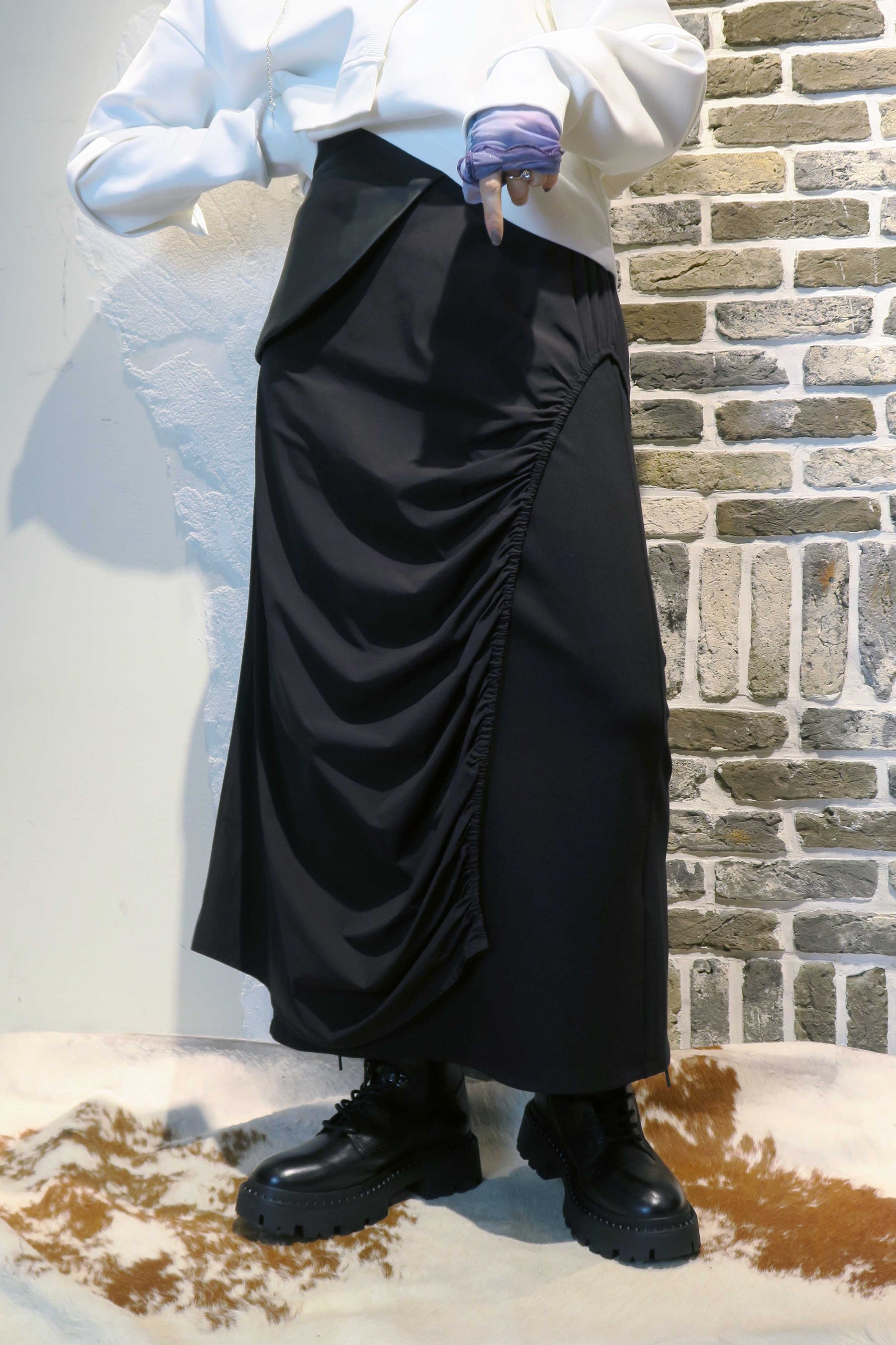 レイヤードストレートスカート