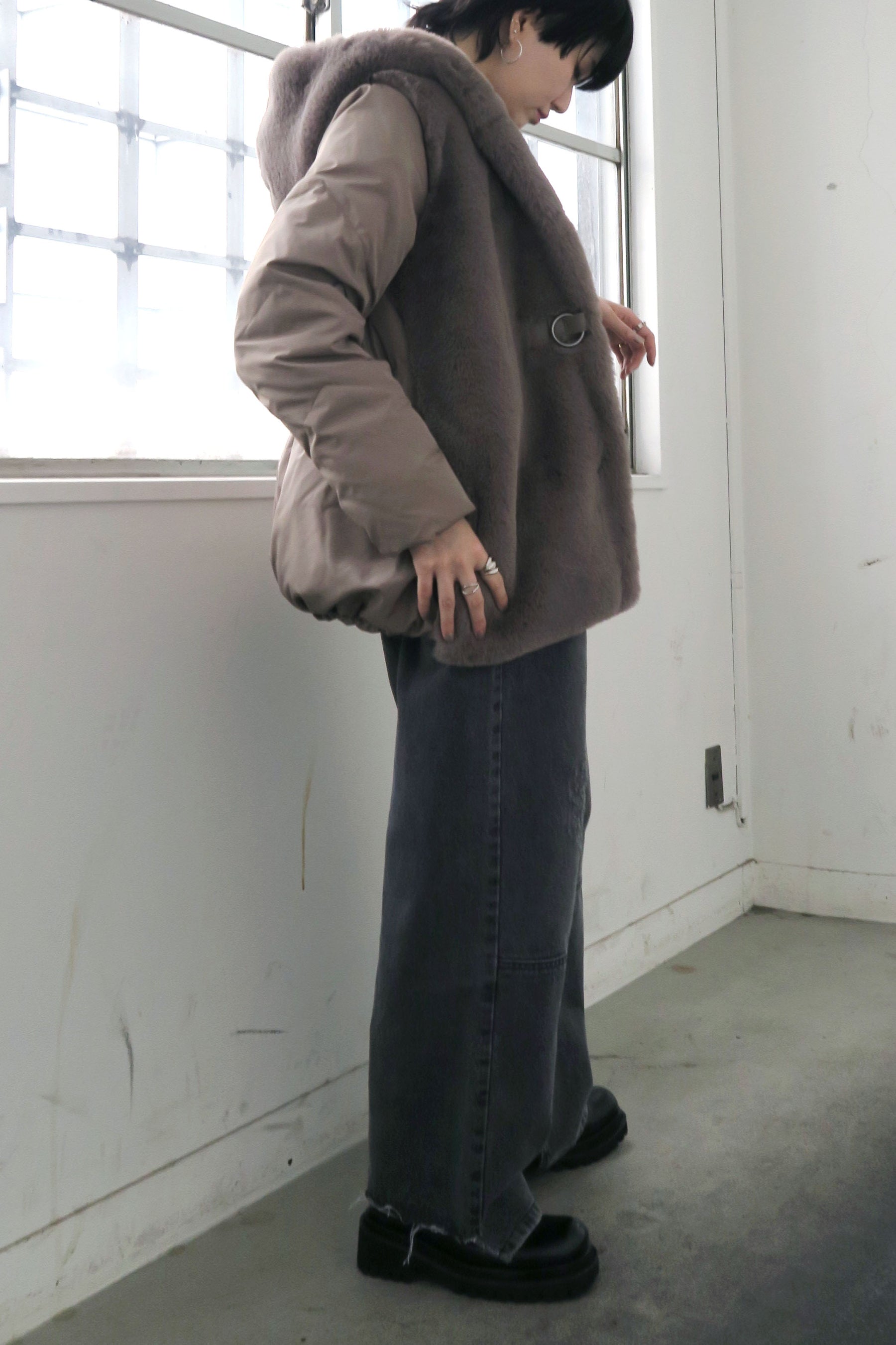 ZMT235CO521 ファー ダウン レディース モカ ブラック 冬