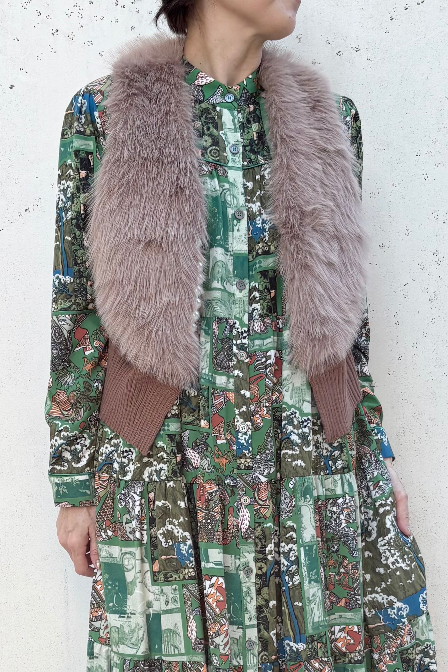 GALENA(ガレナ) フェイクファーベスト 70052-5101